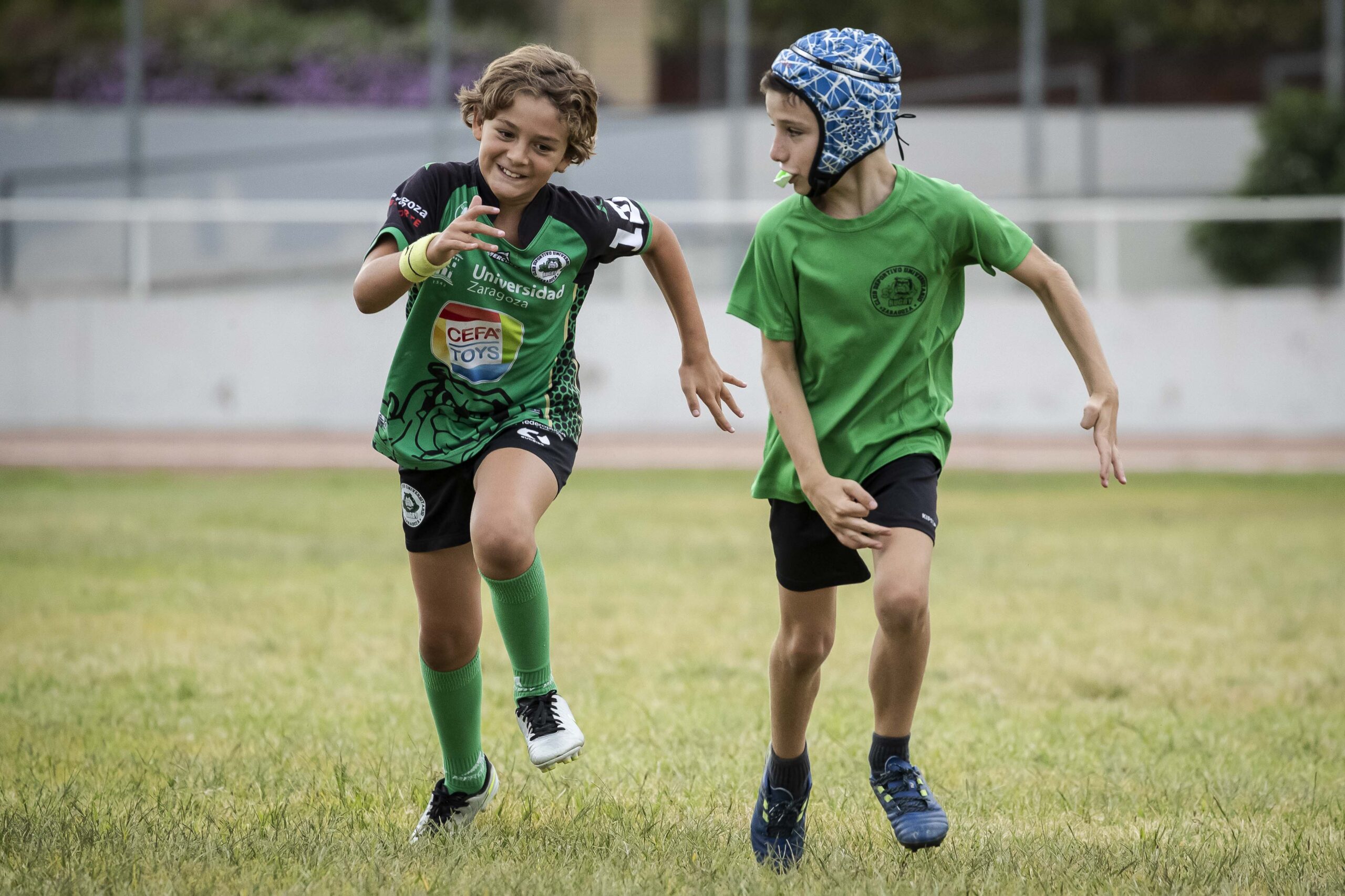 Primer entrenamiento de escuelas del CD Universitario Rugby Zaragoza.