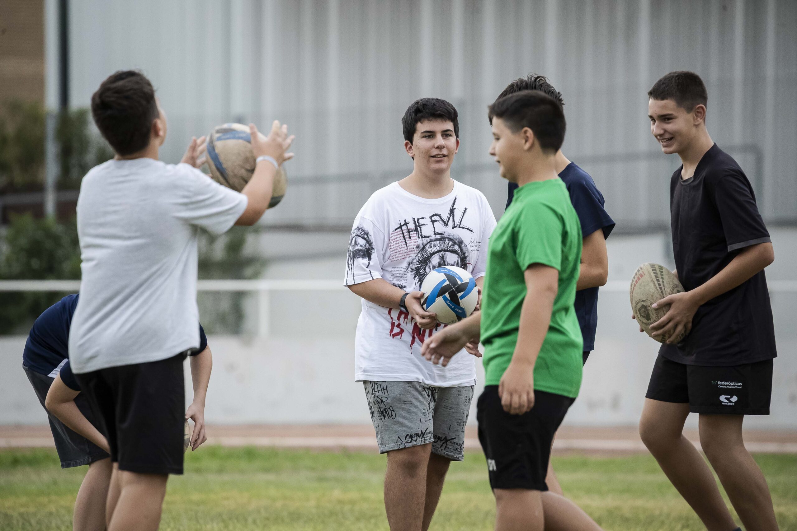 Primer entrenamiento de escuelas del CD Universitario Rugby Zaragoza.