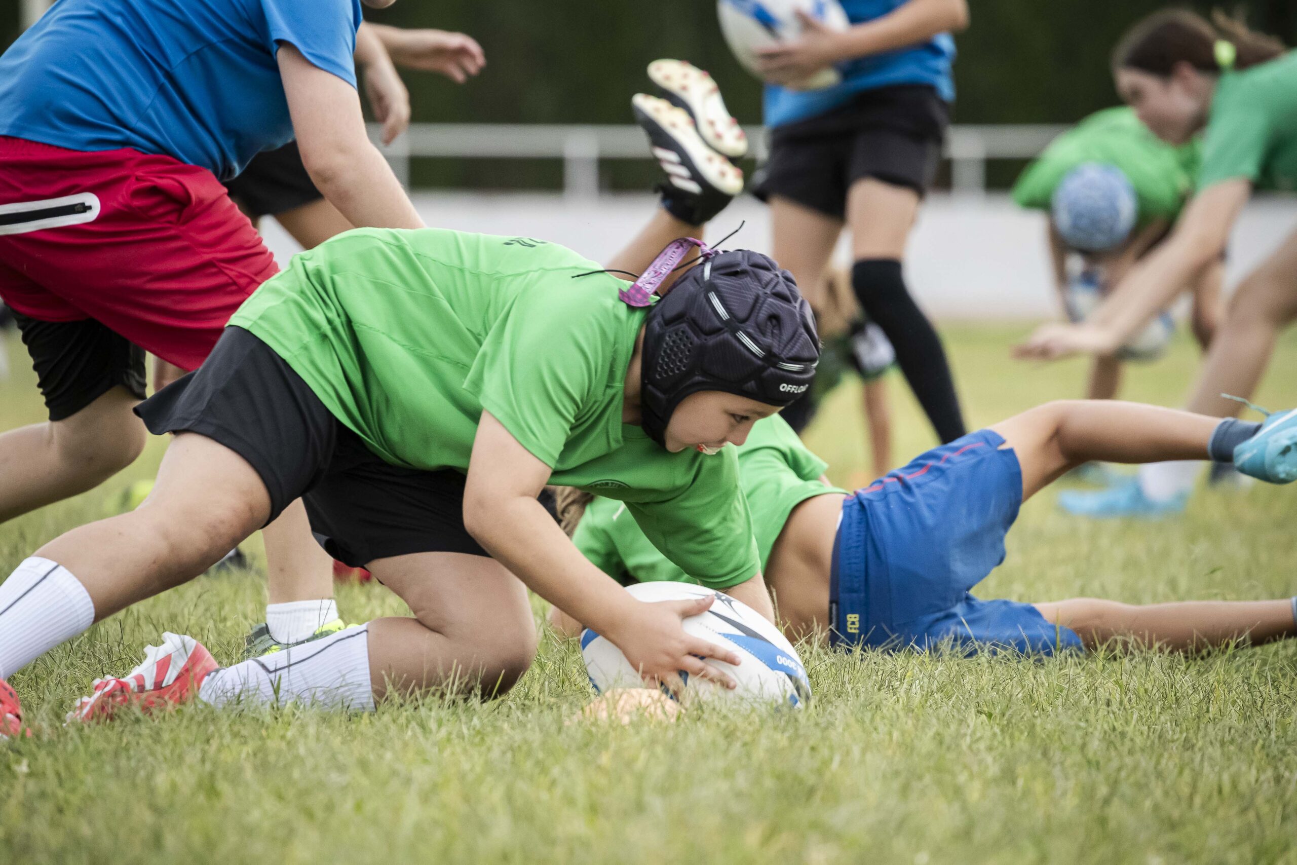 Primer entrenamiento de escuelas del CD Universitario Rugby Zaragoza.