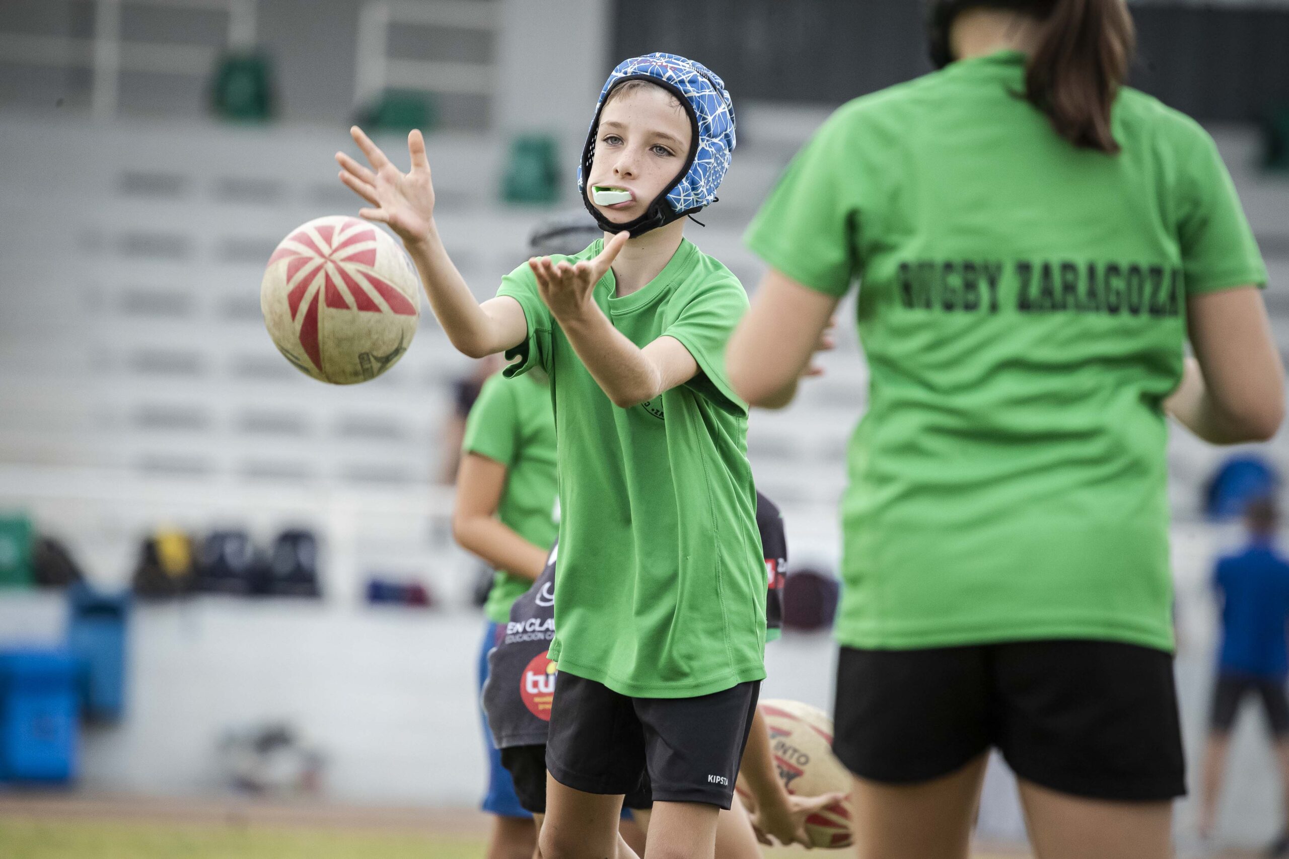 Primer entrenamiento de escuelas del CD Universitario Rugby Zaragoza.