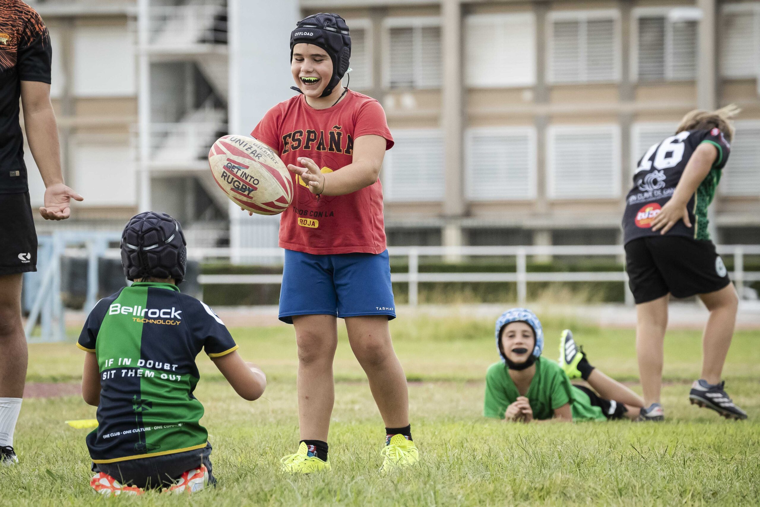 Primer entrenamiento de escuelas del CD Universitario Rugby Zaragoza.