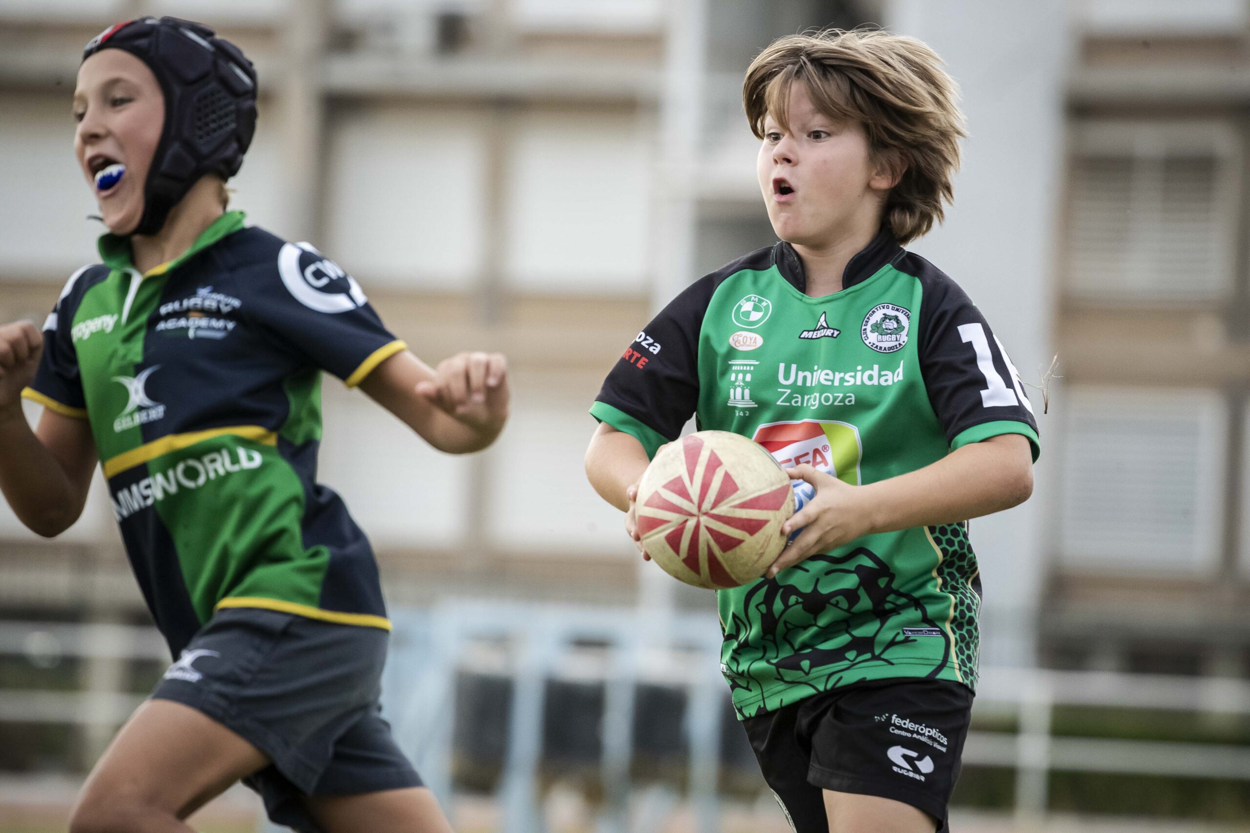 Primer entrenamiento de escuelas del CD Universitario Rugby Zaragoza.