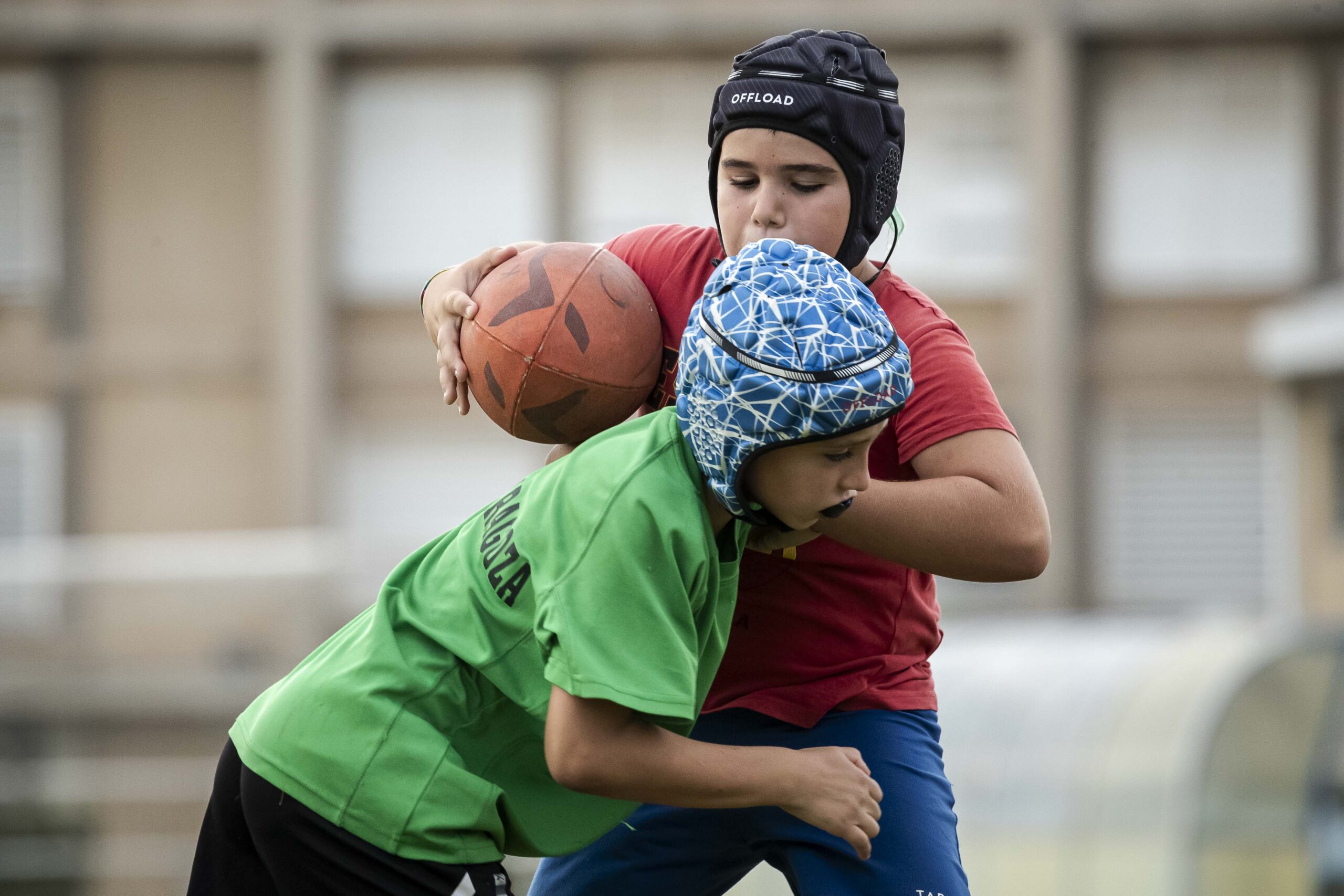 Primer entrenamiento de escuelas del CD Universitario Rugby Zaragoza.