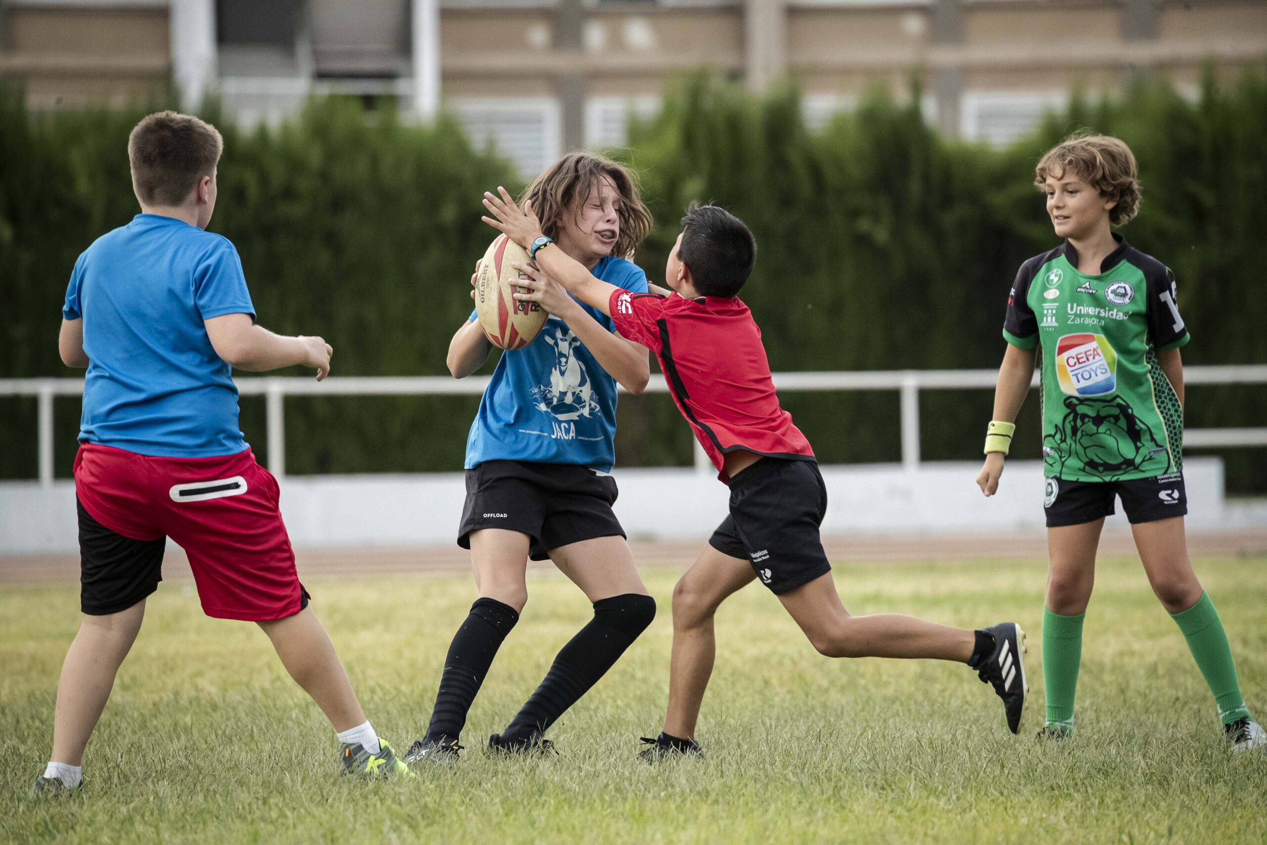 Primer entrenamiento de escuelas del CD Universitario Rugby Zaragoza.