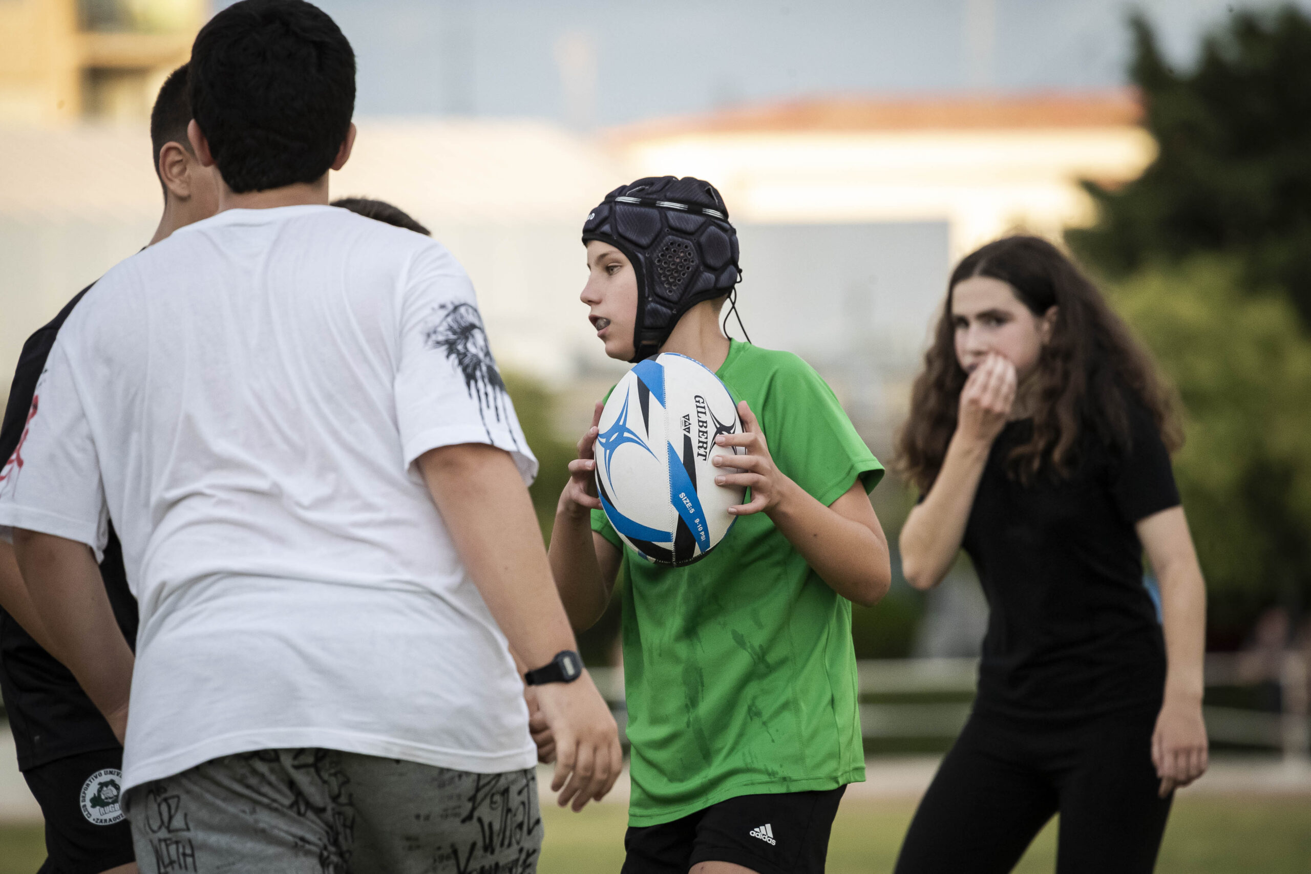Primer entrenamiento de escuelas del CD Universitario Rugby Zaragoza.