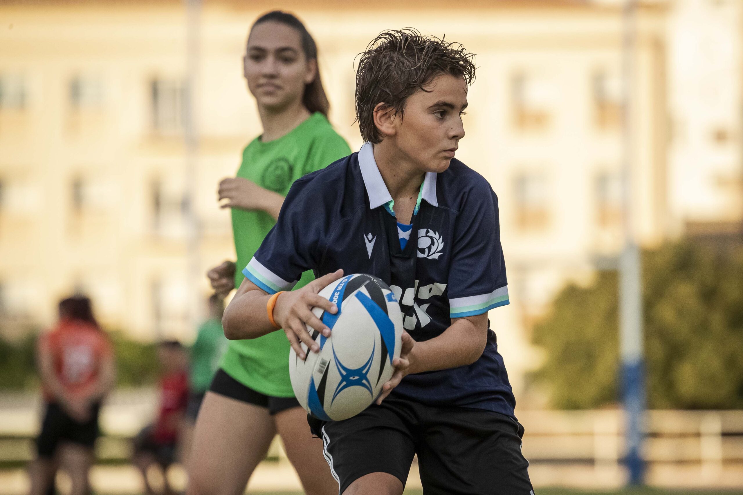Primer entrenamiento de escuelas del CD Universitario Rugby Zaragoza.