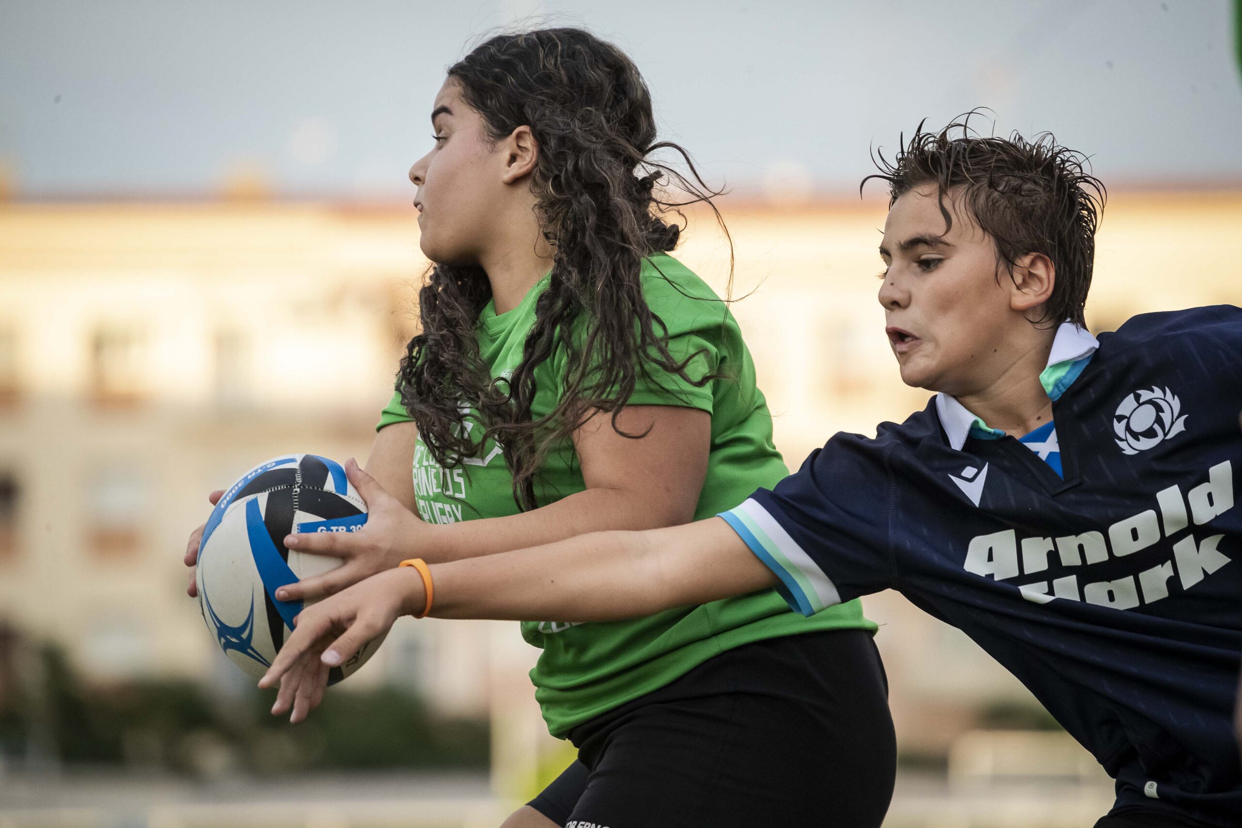 Primer entrenamiento de escuelas del CD Universitario Rugby Zaragoza.