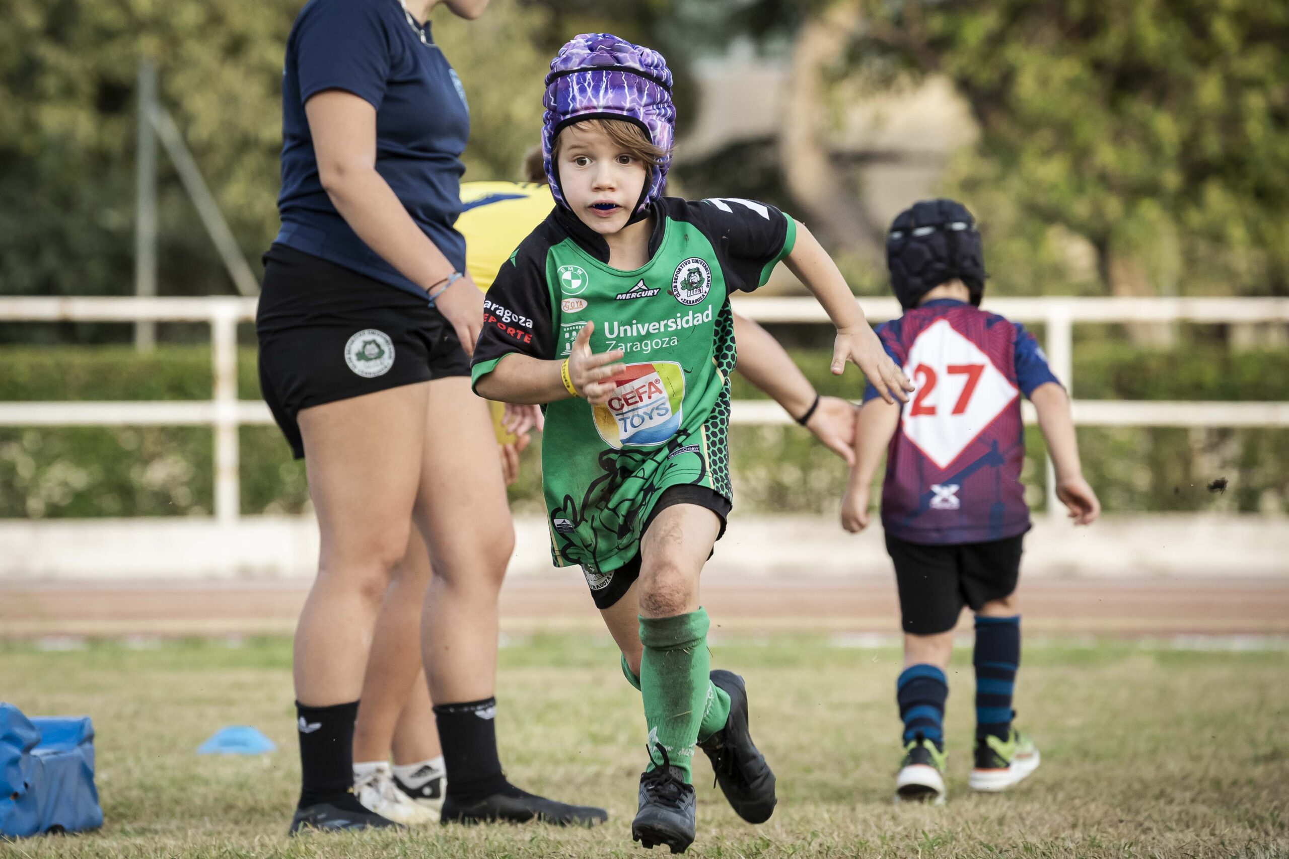 17/09/2025. Entrenamiento de escuelas del CD Universitario Rugby Zaragoza