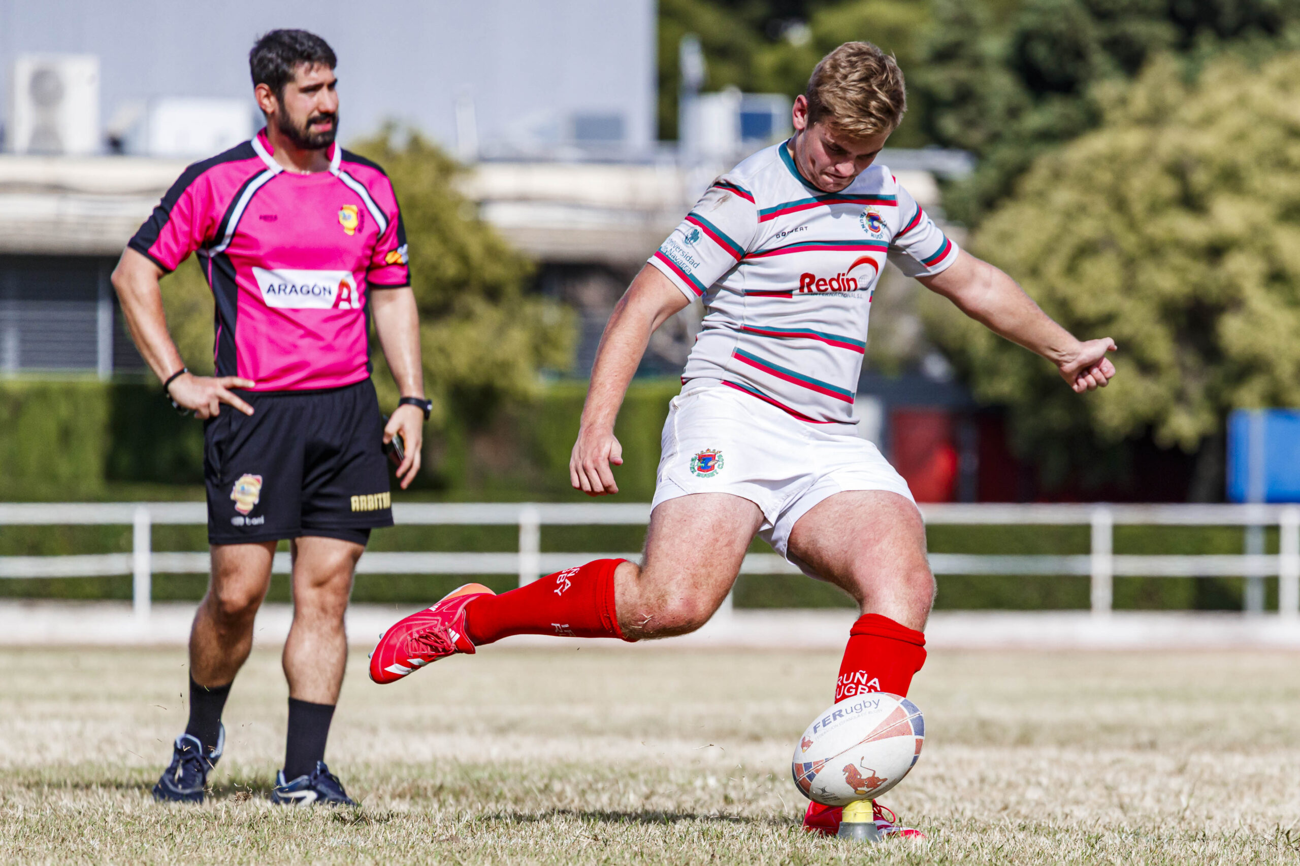 Partido amistoso de pretemporada entre el CD Universitario Rugby Zaragoza (CEFA Unizar) e Iruña Rugby Club