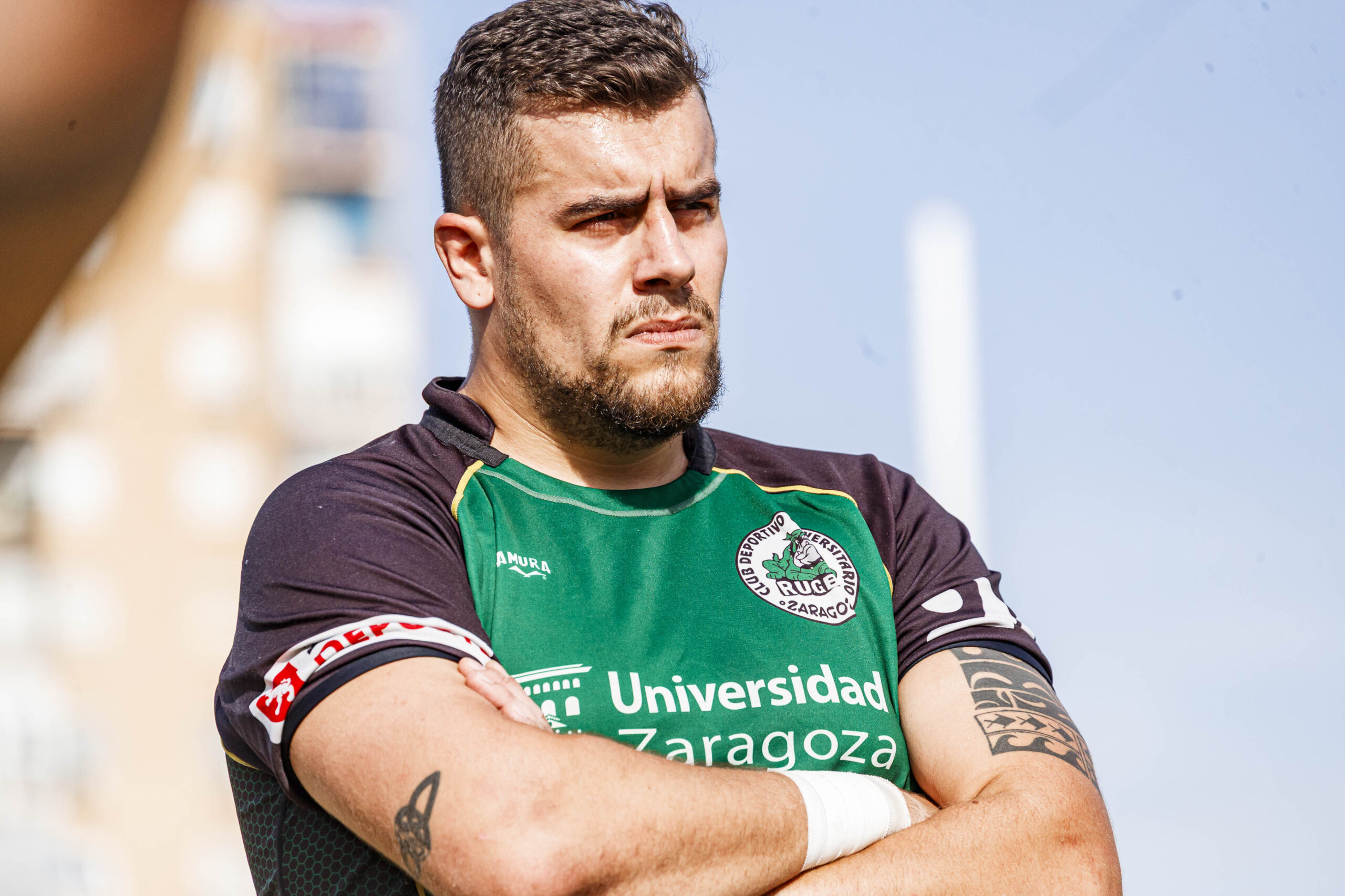 Partido amistoso de pretemporada entre el CD Universitario Rugby Zaragoza (CEFA Unizar) e Iruña Rugby Club