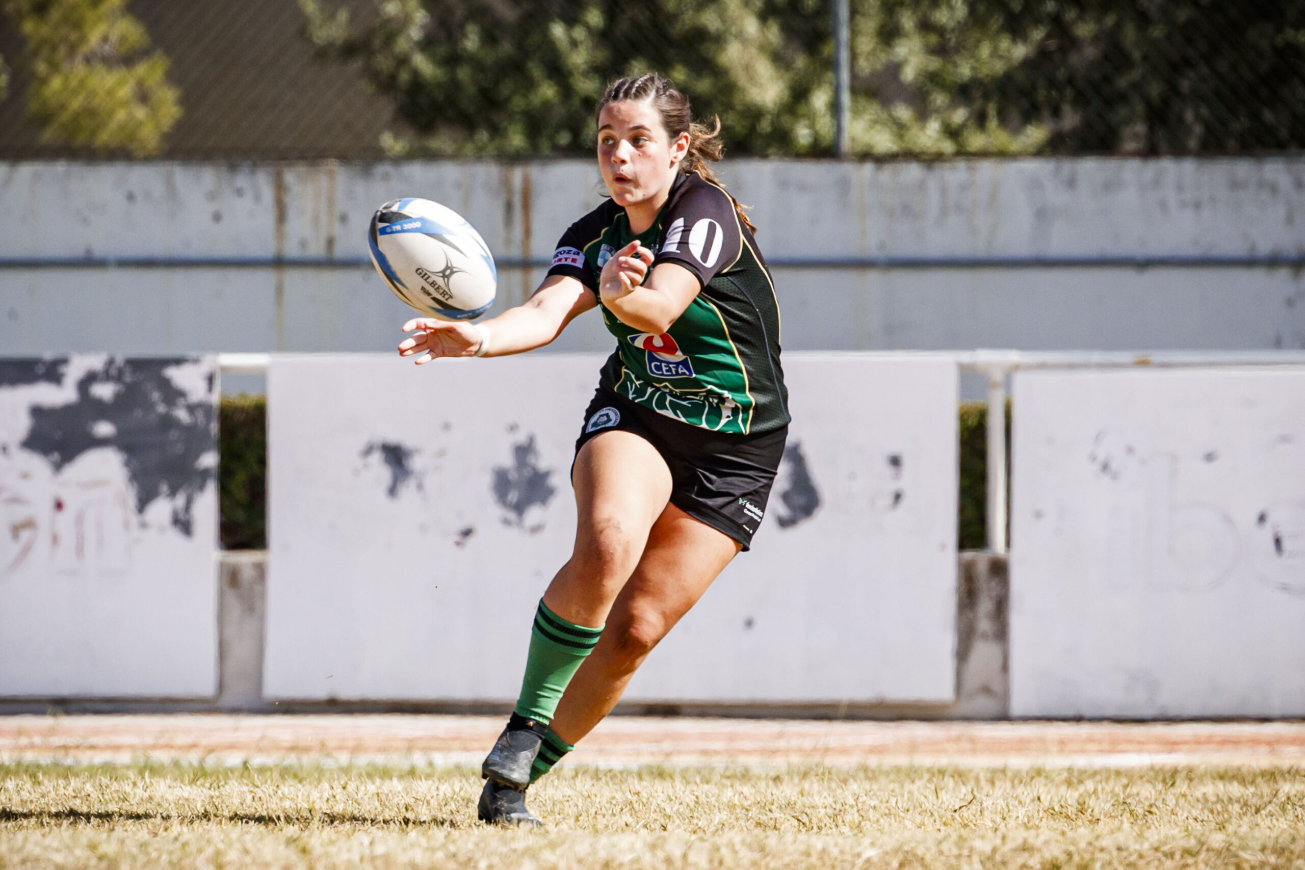 Partido amistoso de rugby femenino entre el CEFA Unizar y el Rugby FC Barcelona