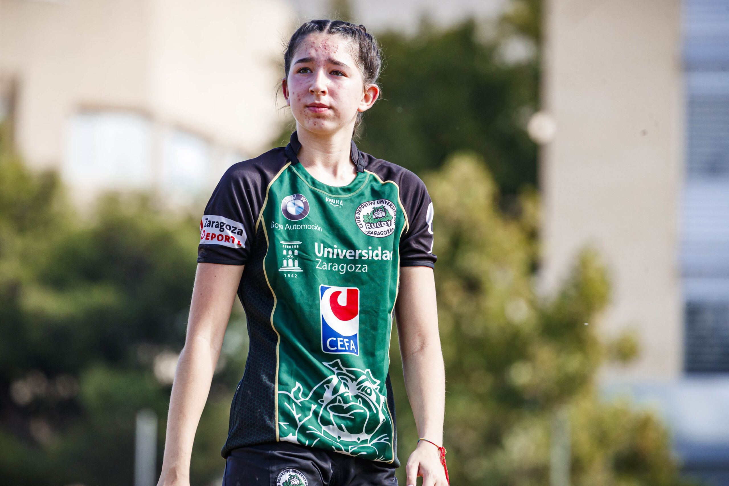 Partido amistoso de rugby femenino entre el CEFA Unizar y el Rugby FC Barcelona