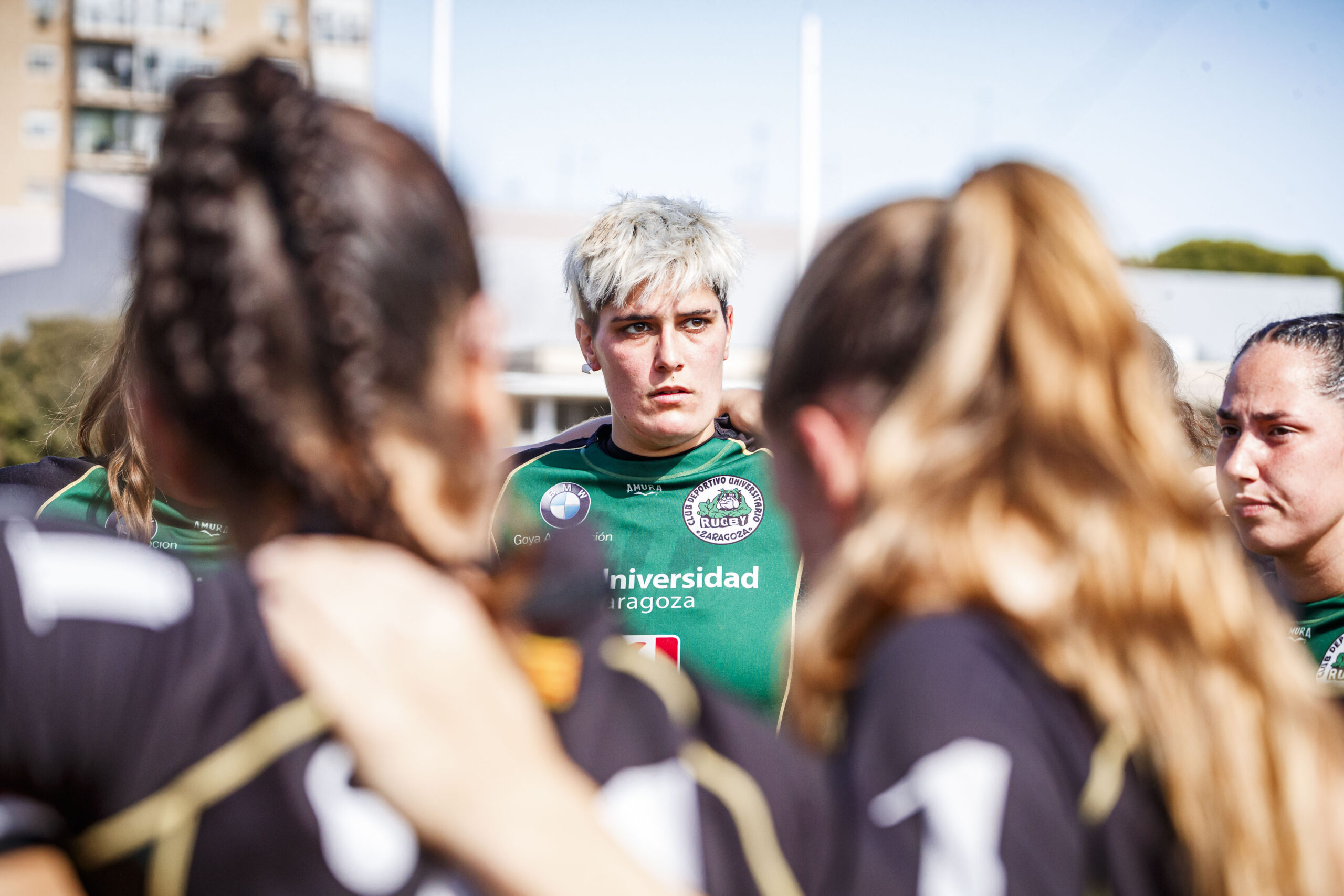 Partido amistoso de rugby femenino entre el CEFA Unizar y el Rugby FC Barcelona