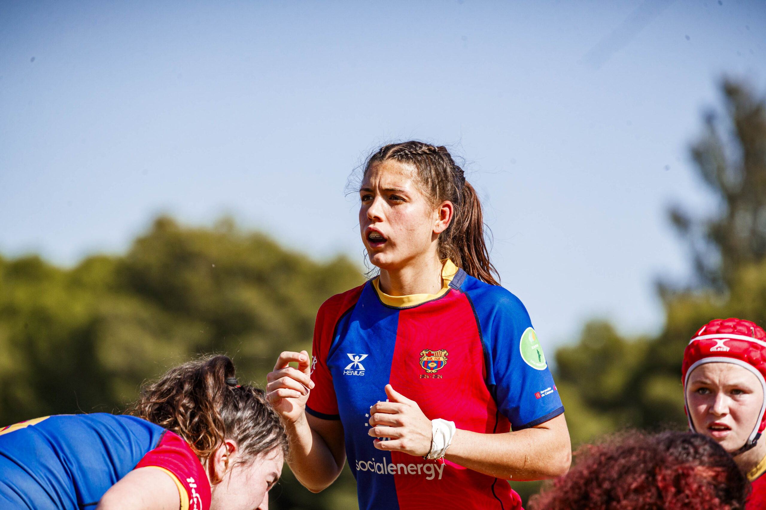 Partido amistoso de rugby femenino entre el CEFA Unizar y el Rugby FC Barcelona