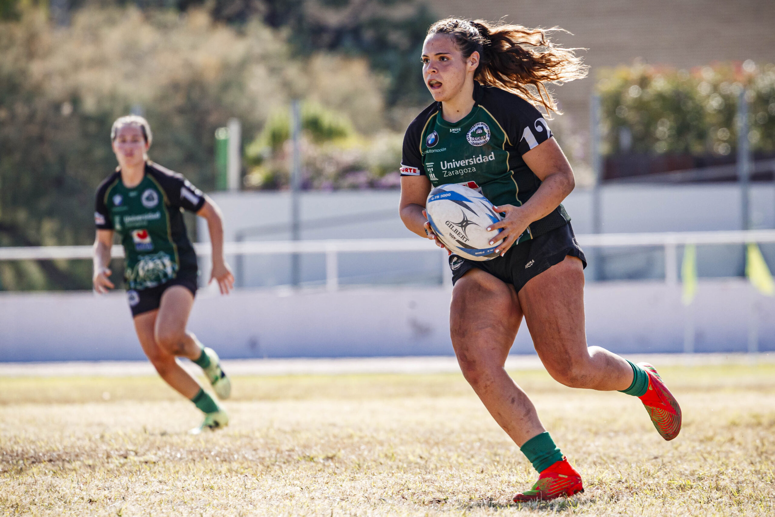 Partido amistoso de rugby femenino entre el CEFA Unizar y el Rugby FC Barcelona