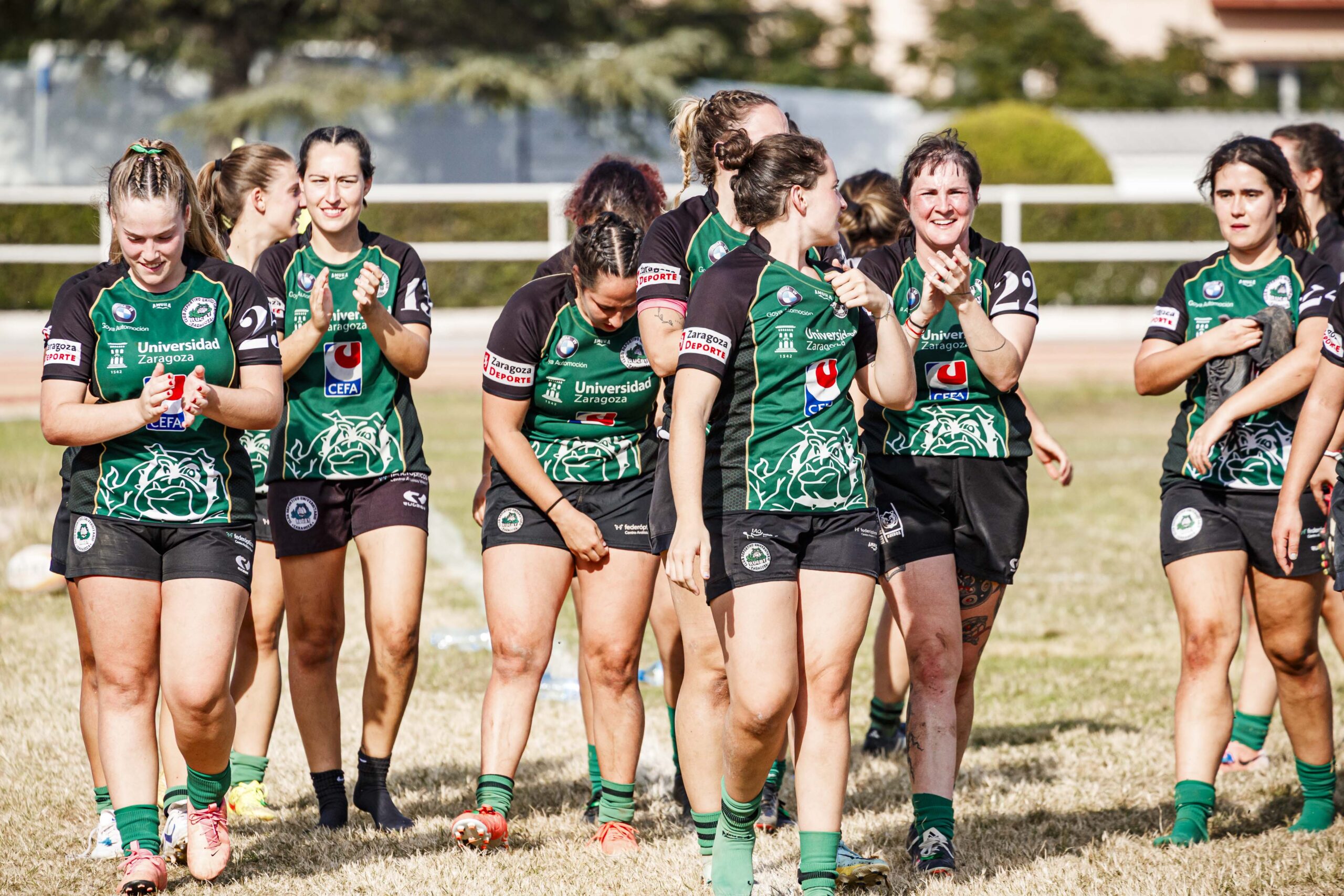 Partido amistoso de rugby femenino entre el CEFA Unizar y el Rugby FC Barcelona