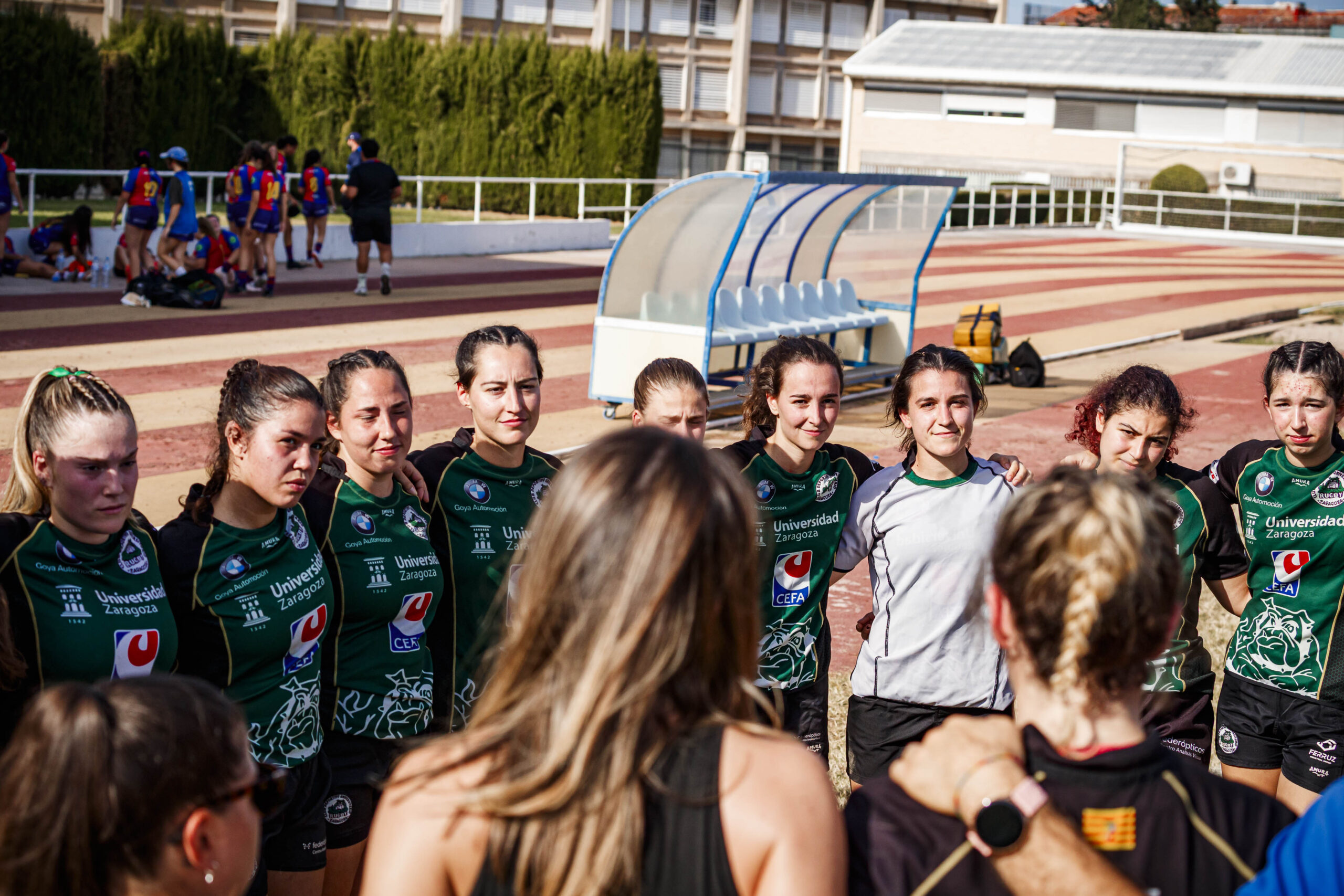 Partido amistoso de rugby femenino entre el CEFA Unizar y el Rugby FC Barcelona