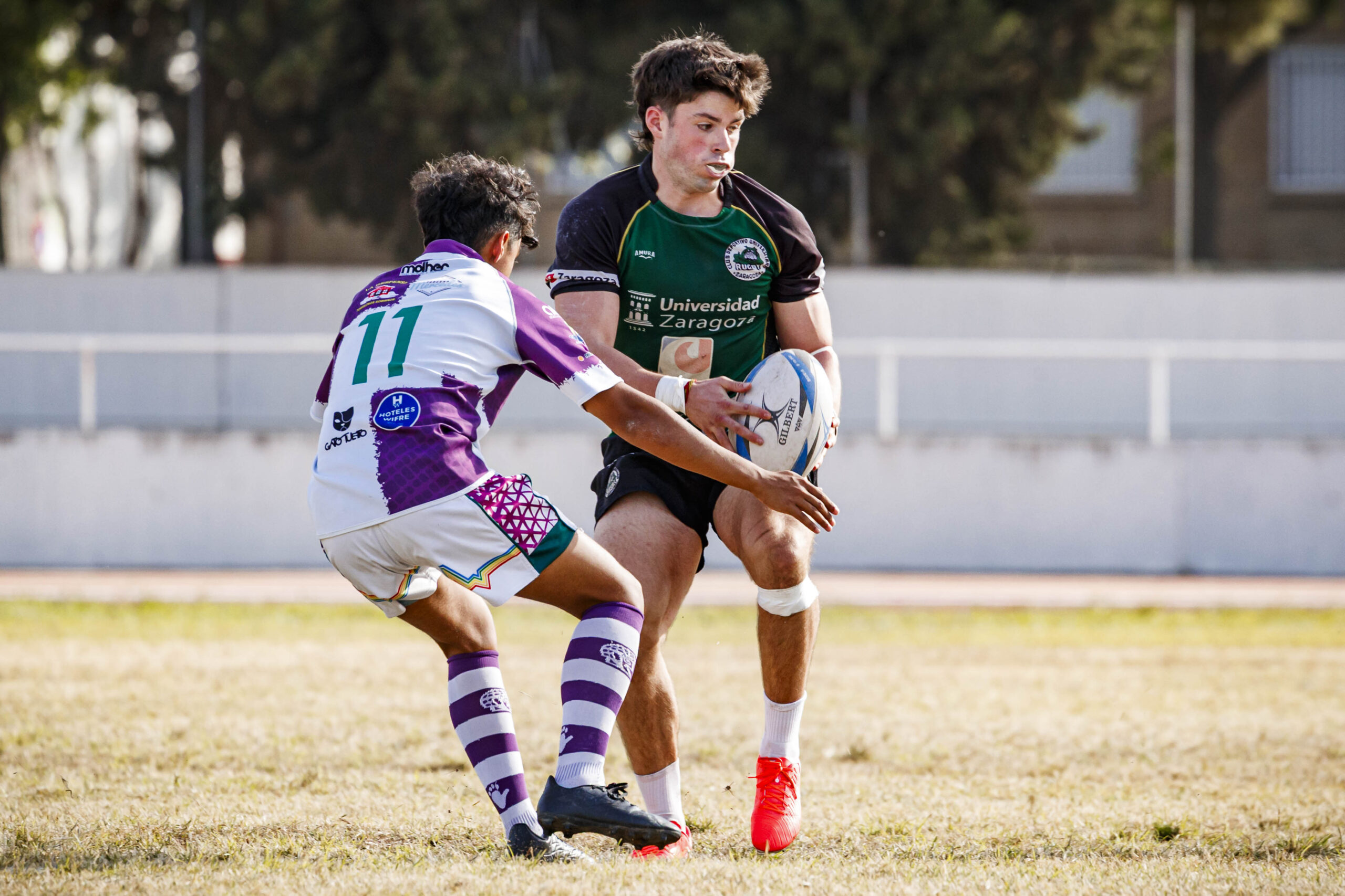 Partido amistoso de rugby masculino entre el CEFA Unizar y el CR Ingenieros Soria