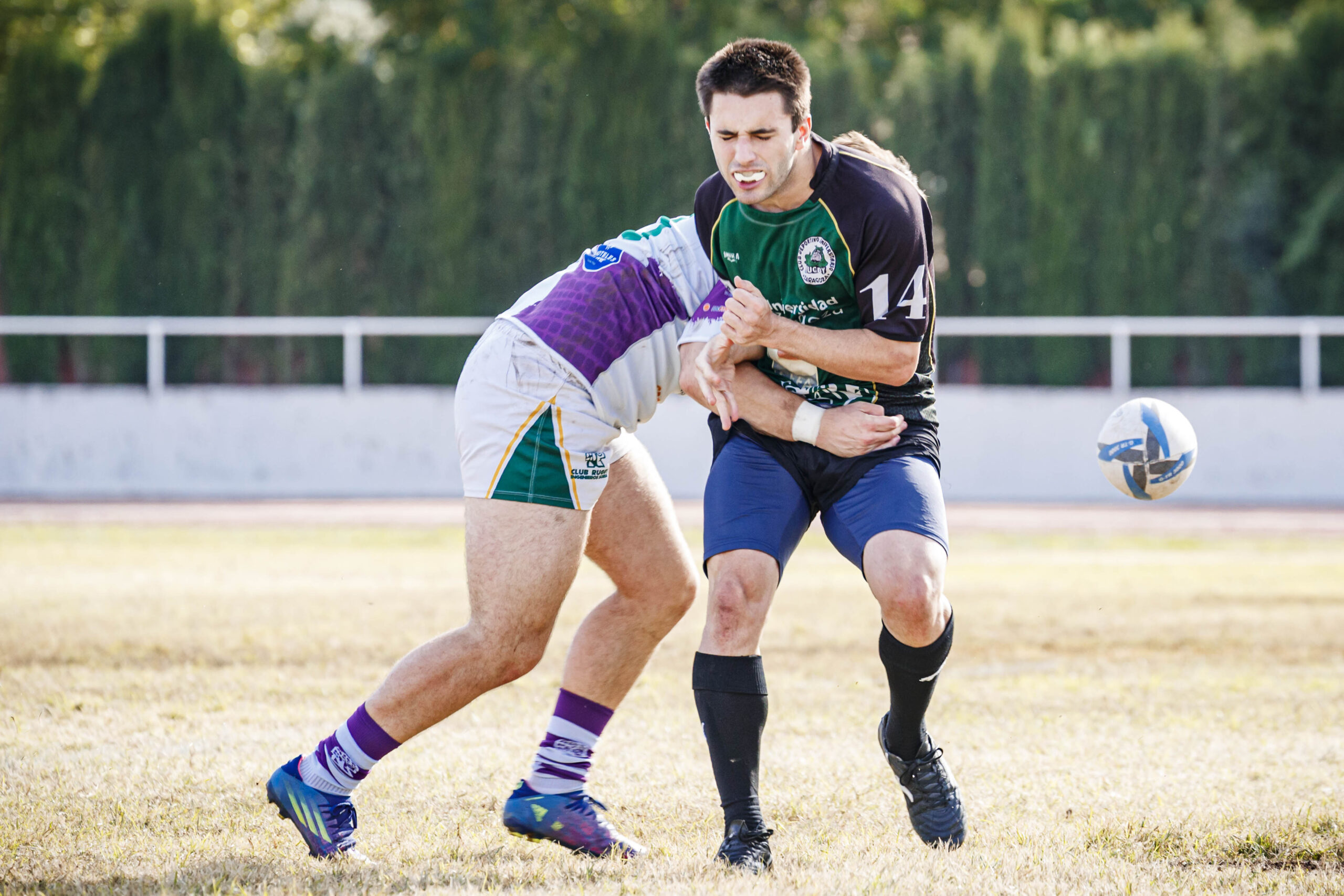 Partido amistoso de rugby masculino entre el CEFA Unizar y el CR Ingenieros Soria
