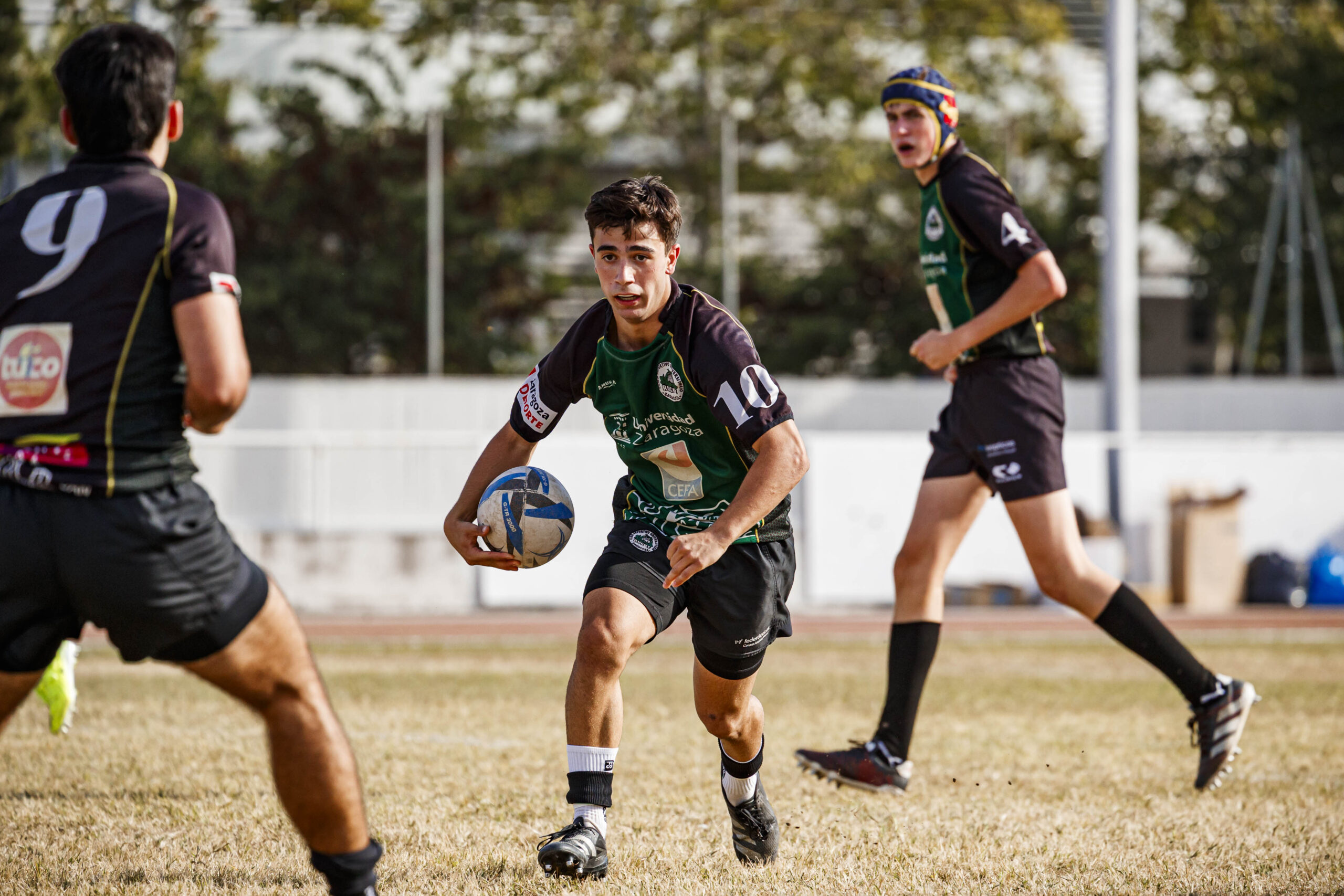 Partido amistoso de rugby masculino entre el CEFA Unizar y el CR Ingenieros Soria