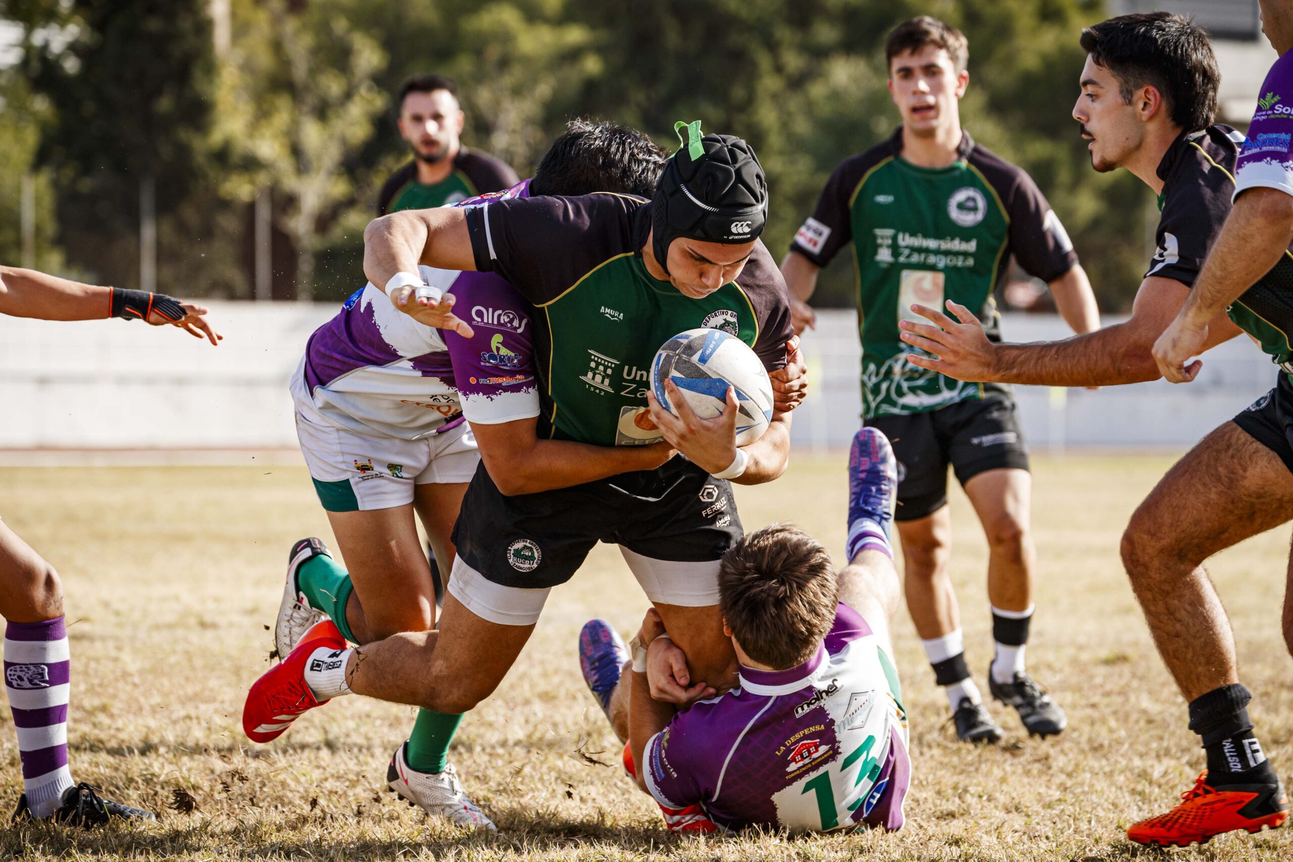 Partido amistoso de rugby masculino entre el CEFA Unizar y el CR Ingenieros Soria