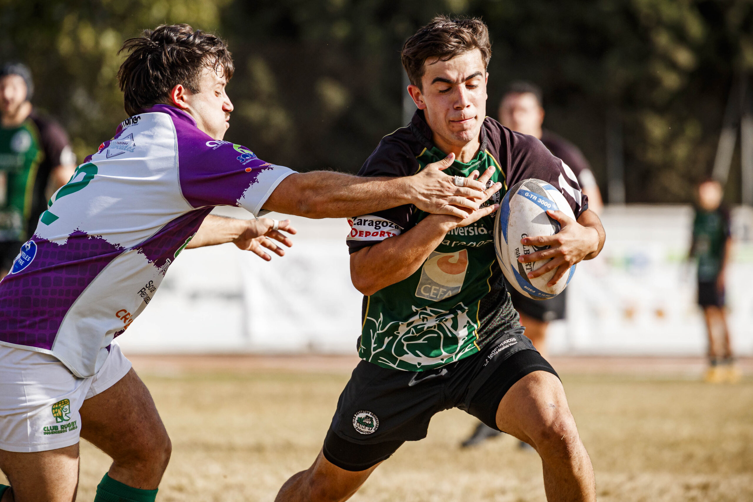 Partido amistoso de rugby masculino entre el CEFA Unizar y el CR Ingenieros Soria