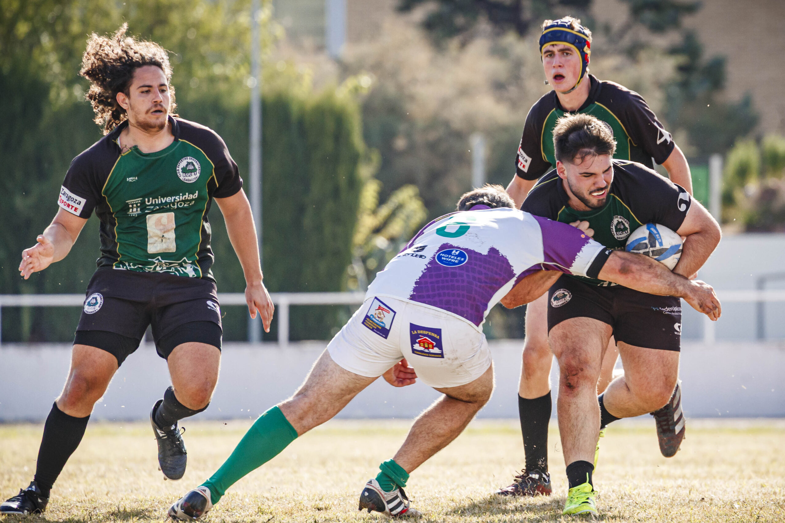 Partido amistoso de rugby masculino entre el CEFA Unizar y el CR Ingenieros Soria