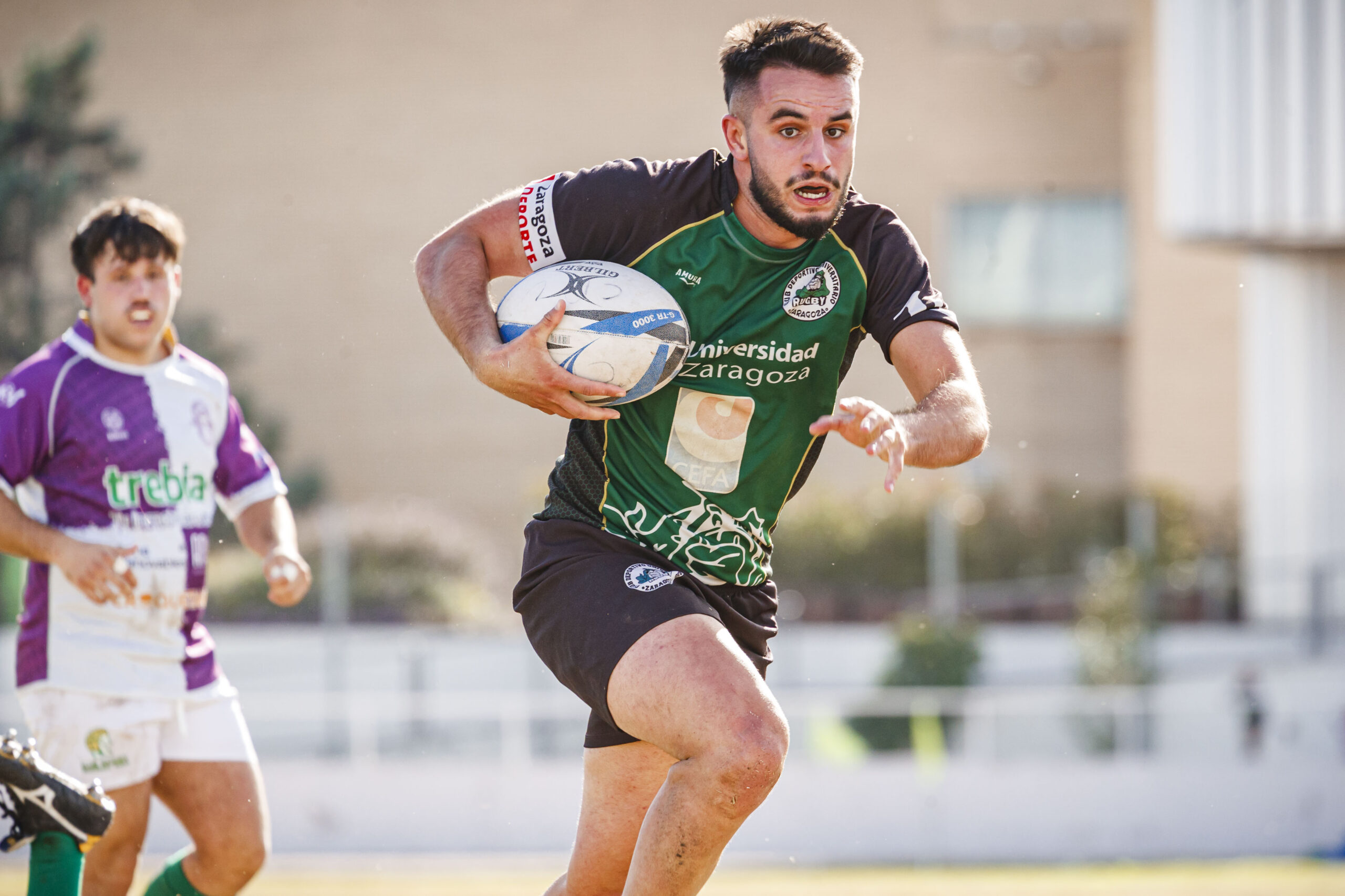 Partido amistoso de rugby masculino entre el CEFA Unizar y el CR Ingenieros Soria