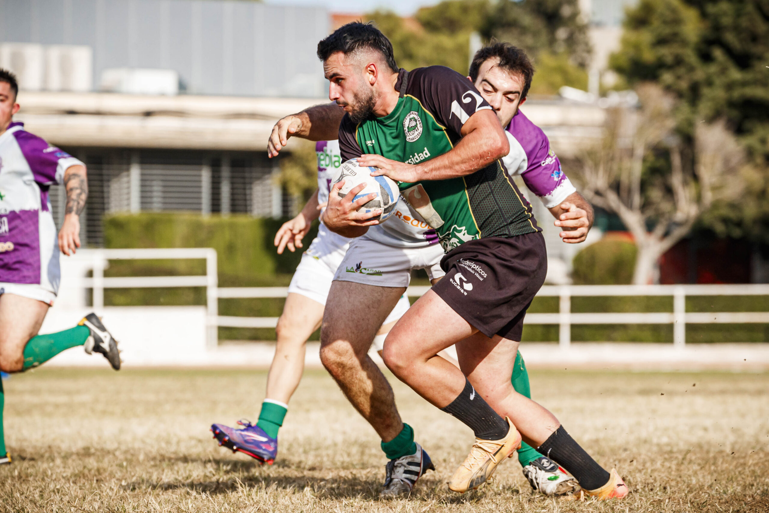 Partido amistoso de rugby masculino entre el CEFA Unizar y el CR Ingenieros Soria