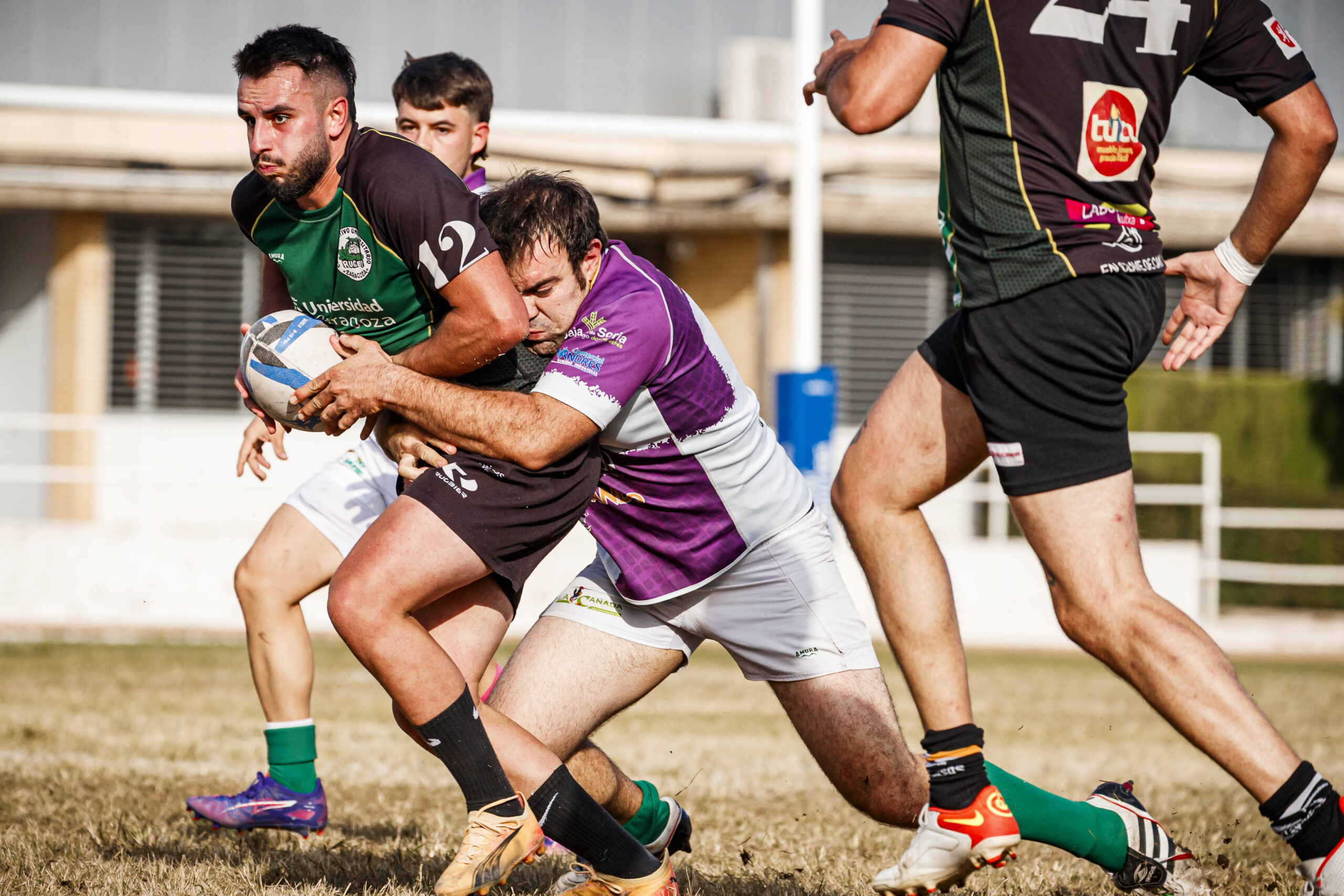 Partido amistoso de rugby masculino entre el CEFA Unizar y el CR Ingenieros Soria