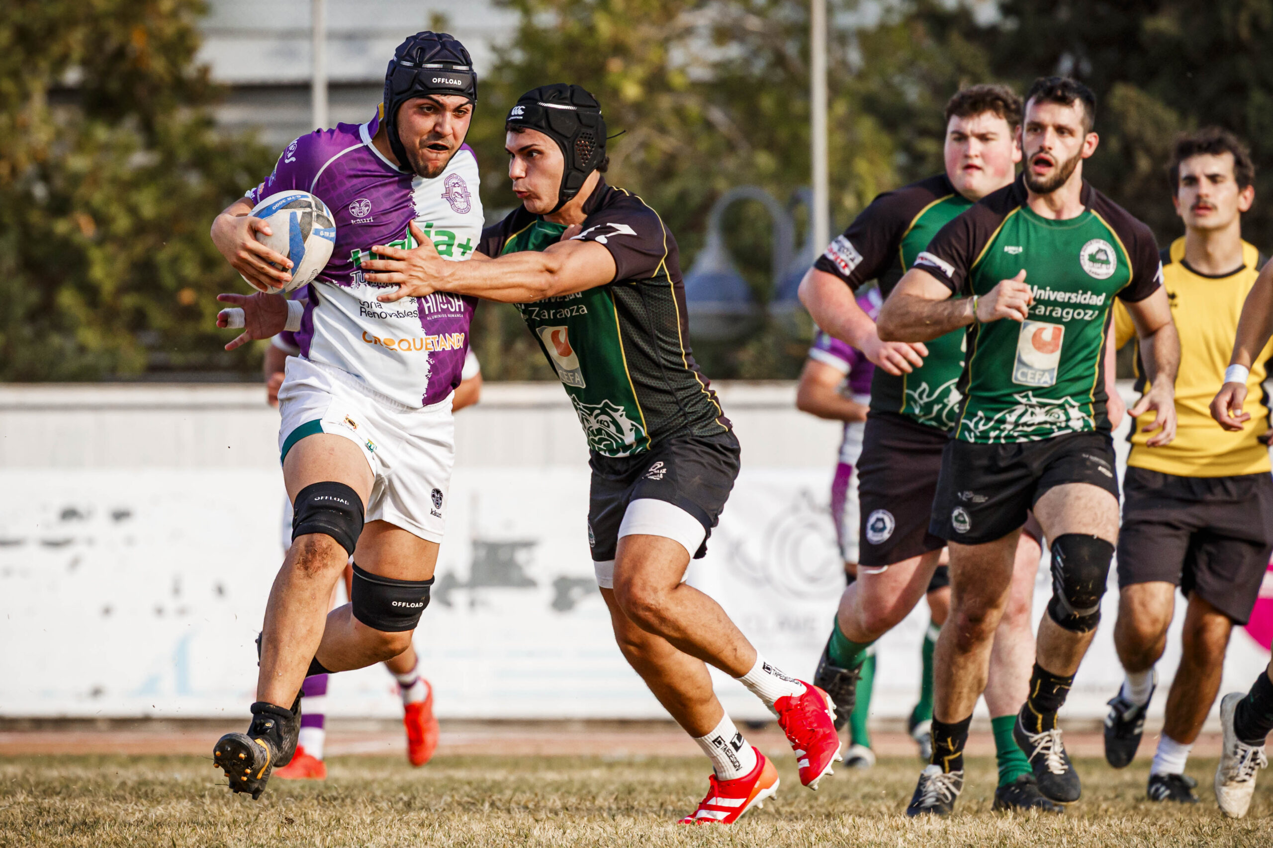 Partido amistoso de rugby masculino entre el CEFA Unizar y el CR Ingenieros Soria