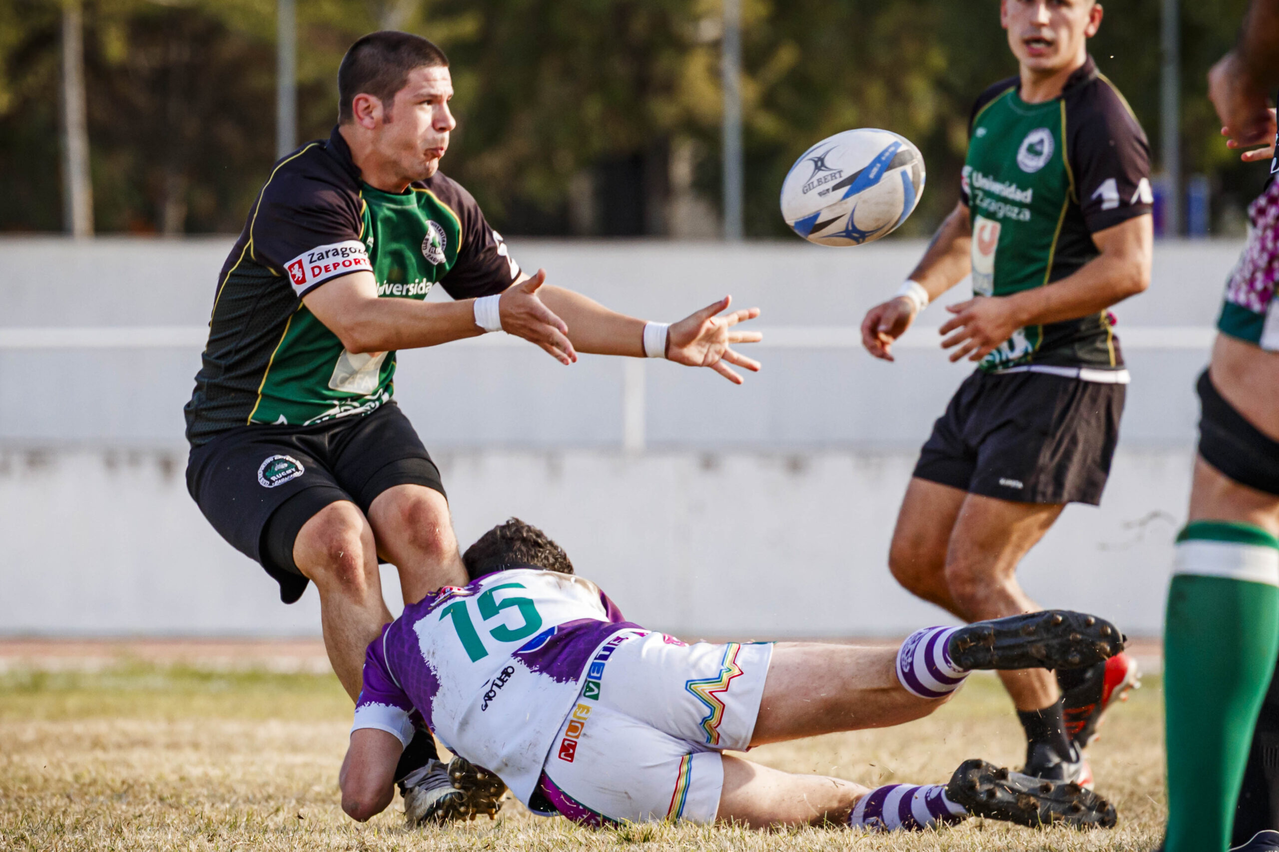 Partido amistoso de rugby masculino entre el CEFA Unizar y el CR Ingenieros Soria