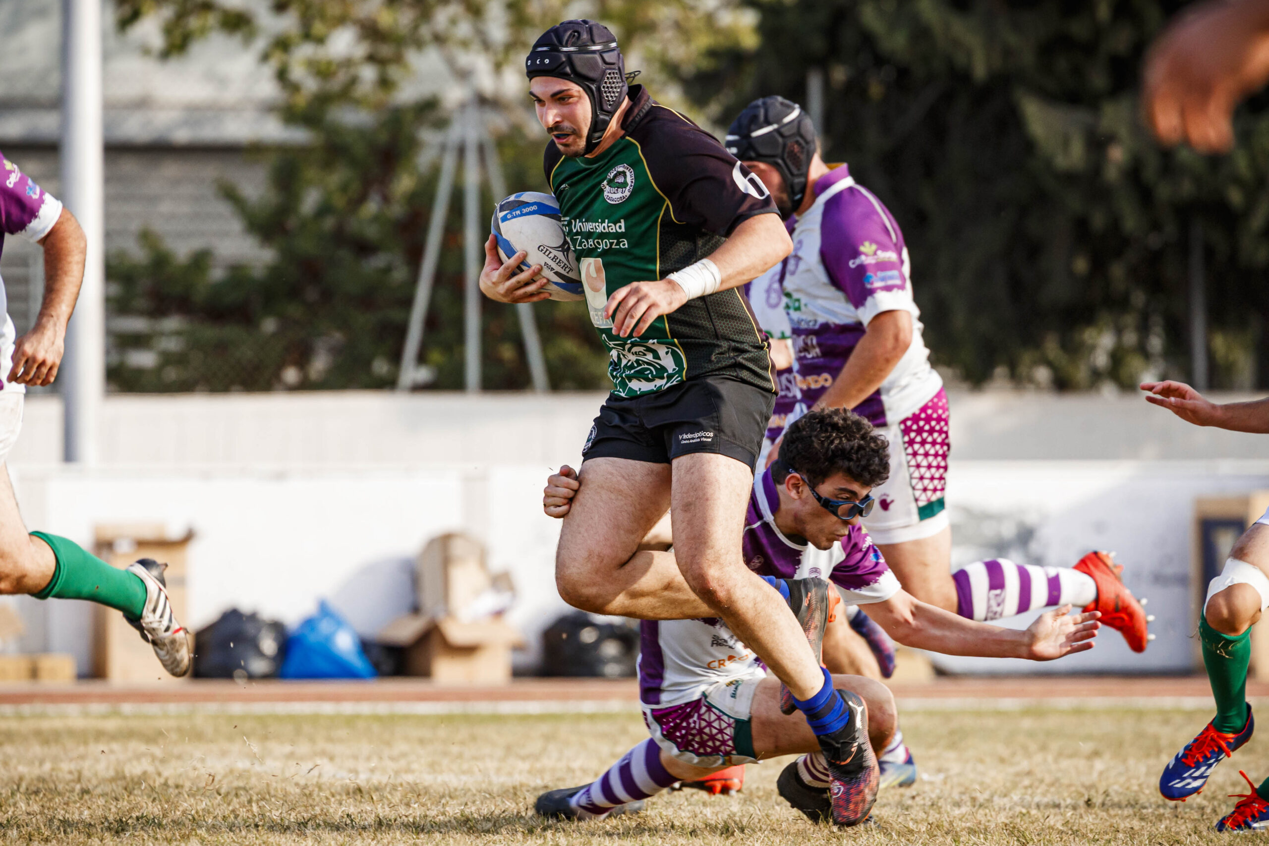Partido amistoso de rugby masculino entre el CEFA Unizar y el CR Ingenieros Soria