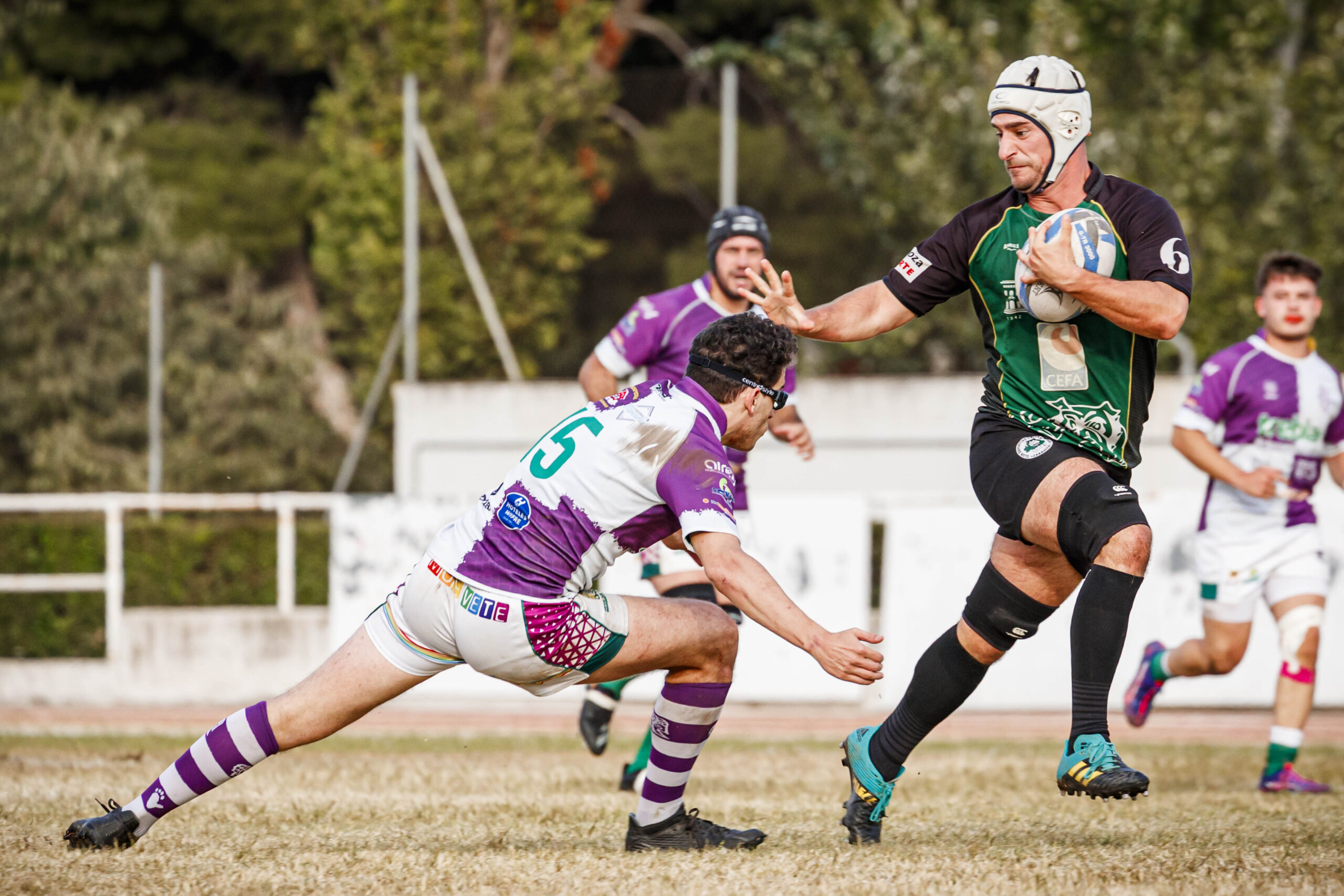 Partido amistoso de rugby masculino entre el CEFA Unizar y el CR Ingenieros Soria