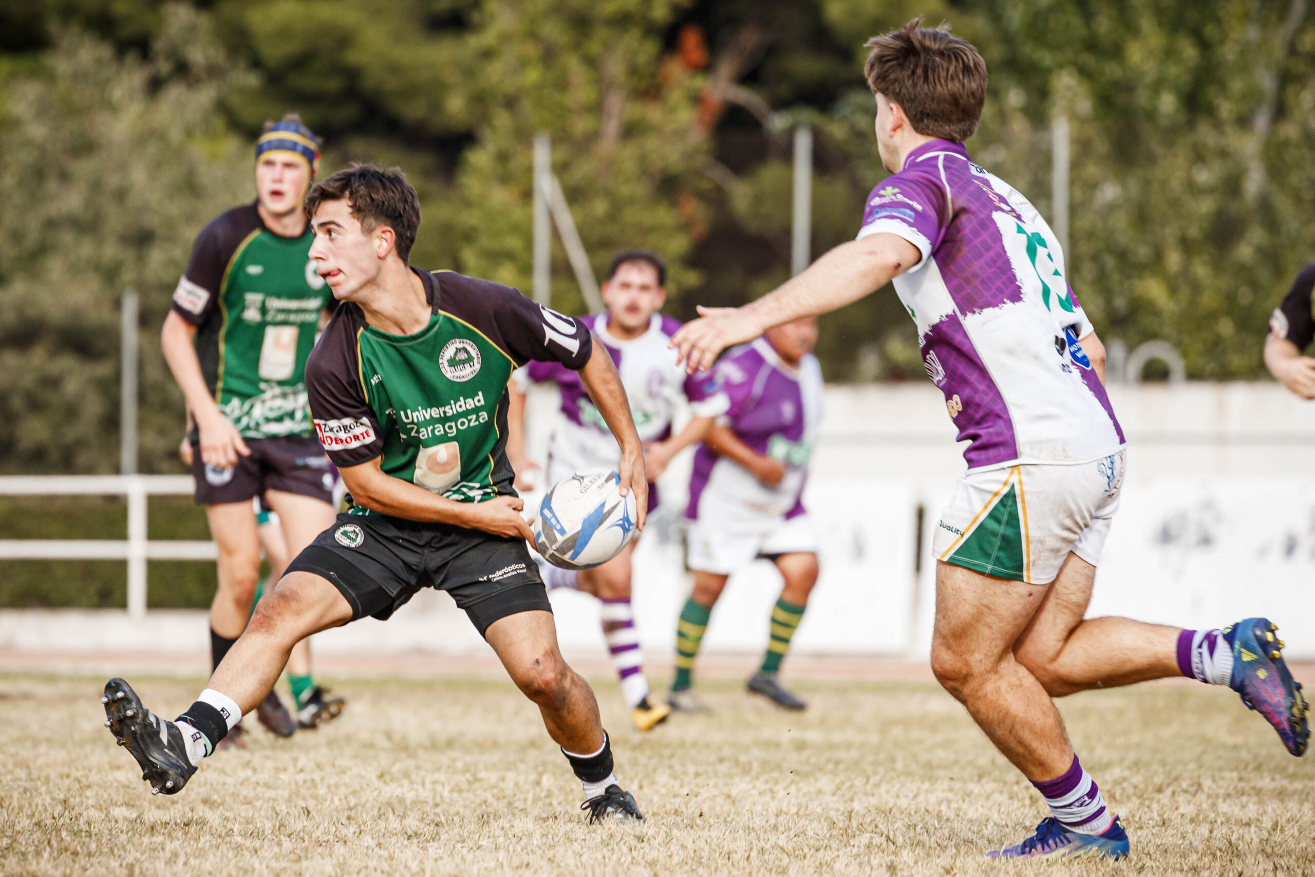 Partido amistoso de rugby masculino entre el CEFA Unizar y el CR Ingenieros Soria