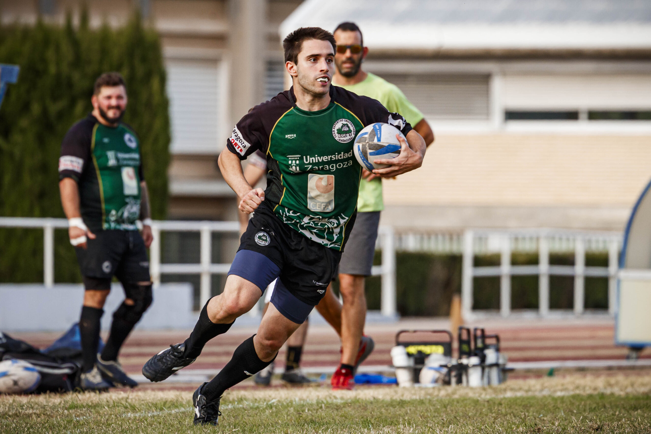 Partido amistoso de rugby masculino entre el CEFA Unizar y el CR Ingenieros Soria