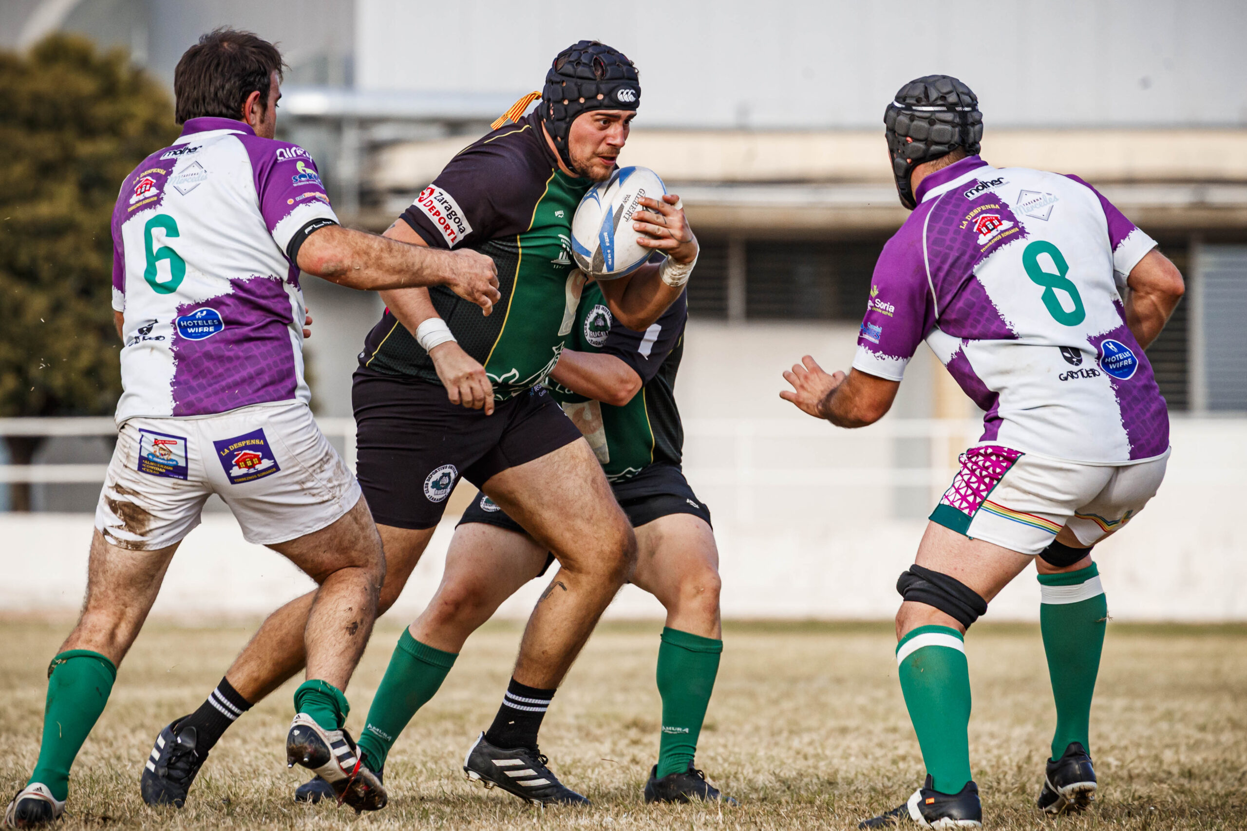 Partido amistoso de rugby masculino entre el CEFA Unizar y el CR Ingenieros Soria