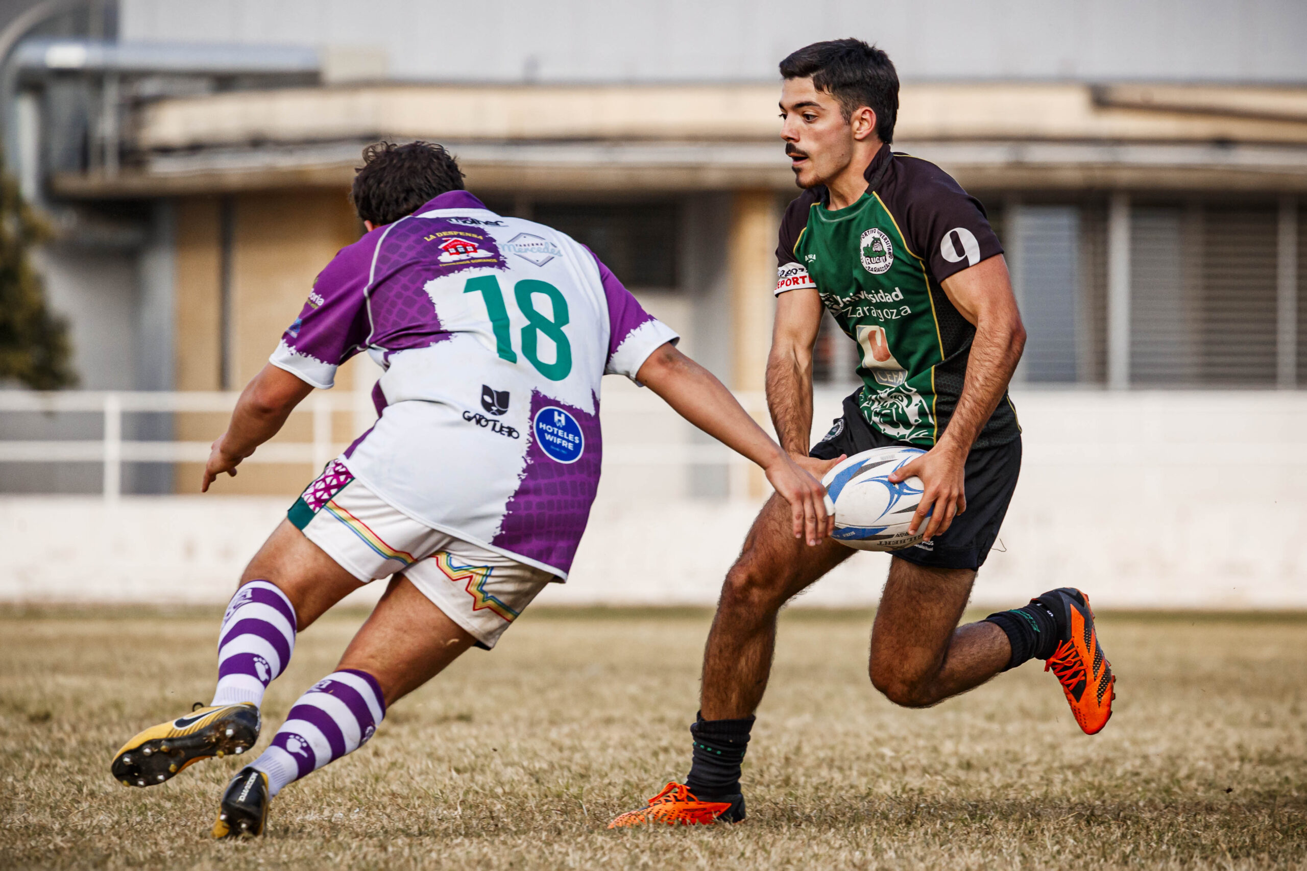Partido amistoso de rugby masculino entre el CEFA Unizar y el CR Ingenieros Soria