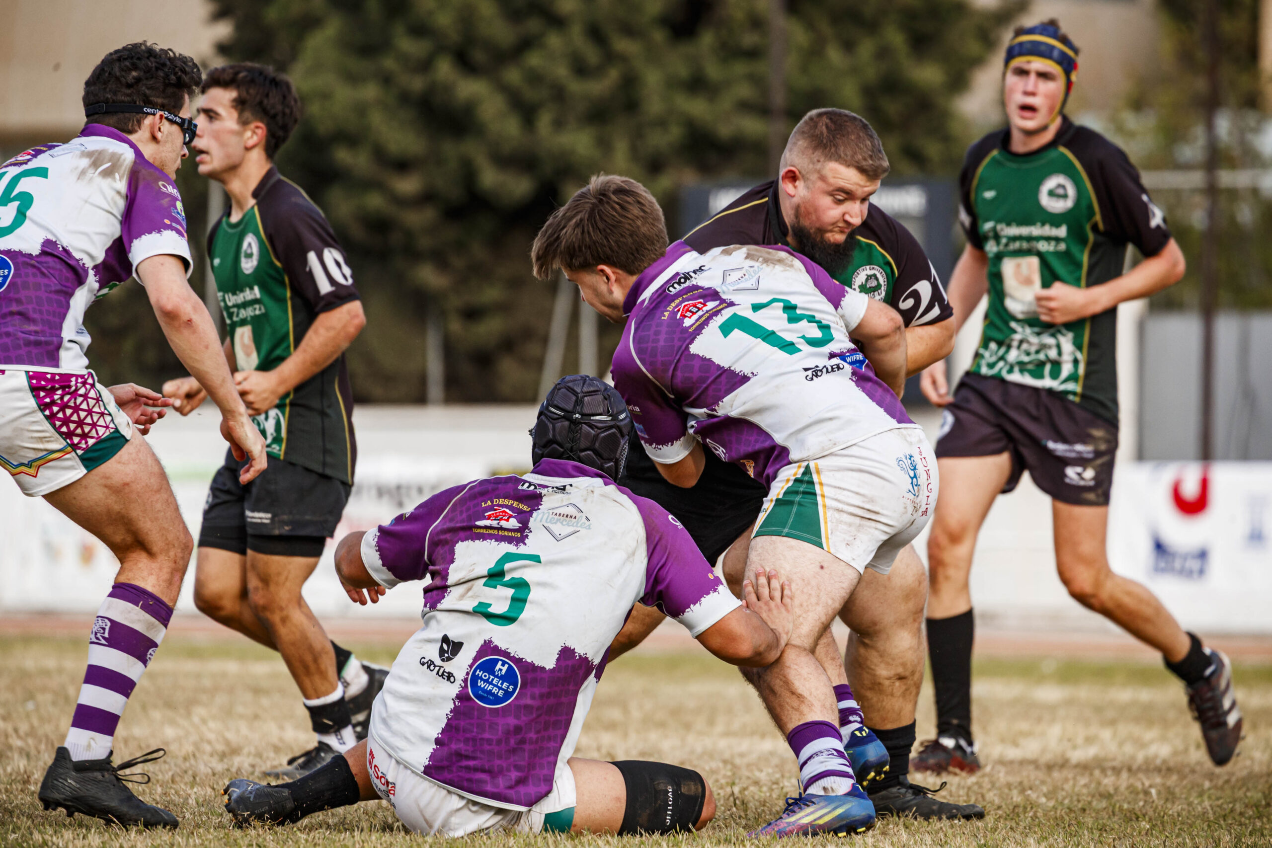 Partido amistoso de rugby masculino entre el CEFA Unizar y el CR Ingenieros Soria