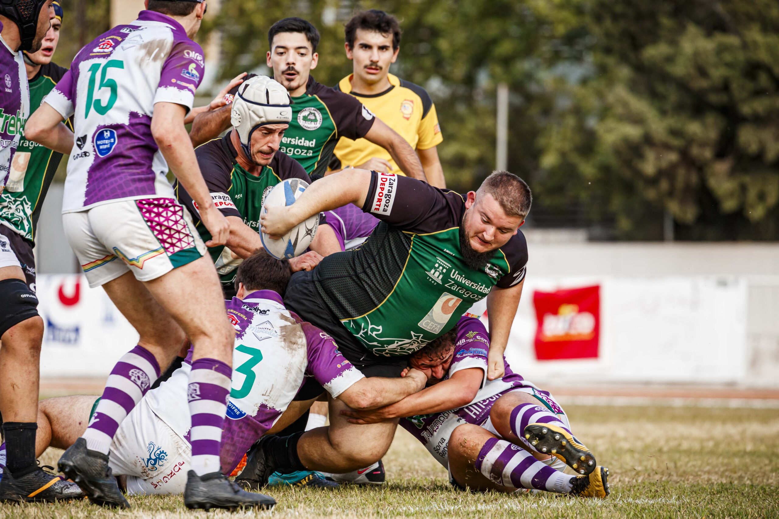 Partido amistoso de rugby masculino entre el CEFA Unizar y el CR Ingenieros Soria