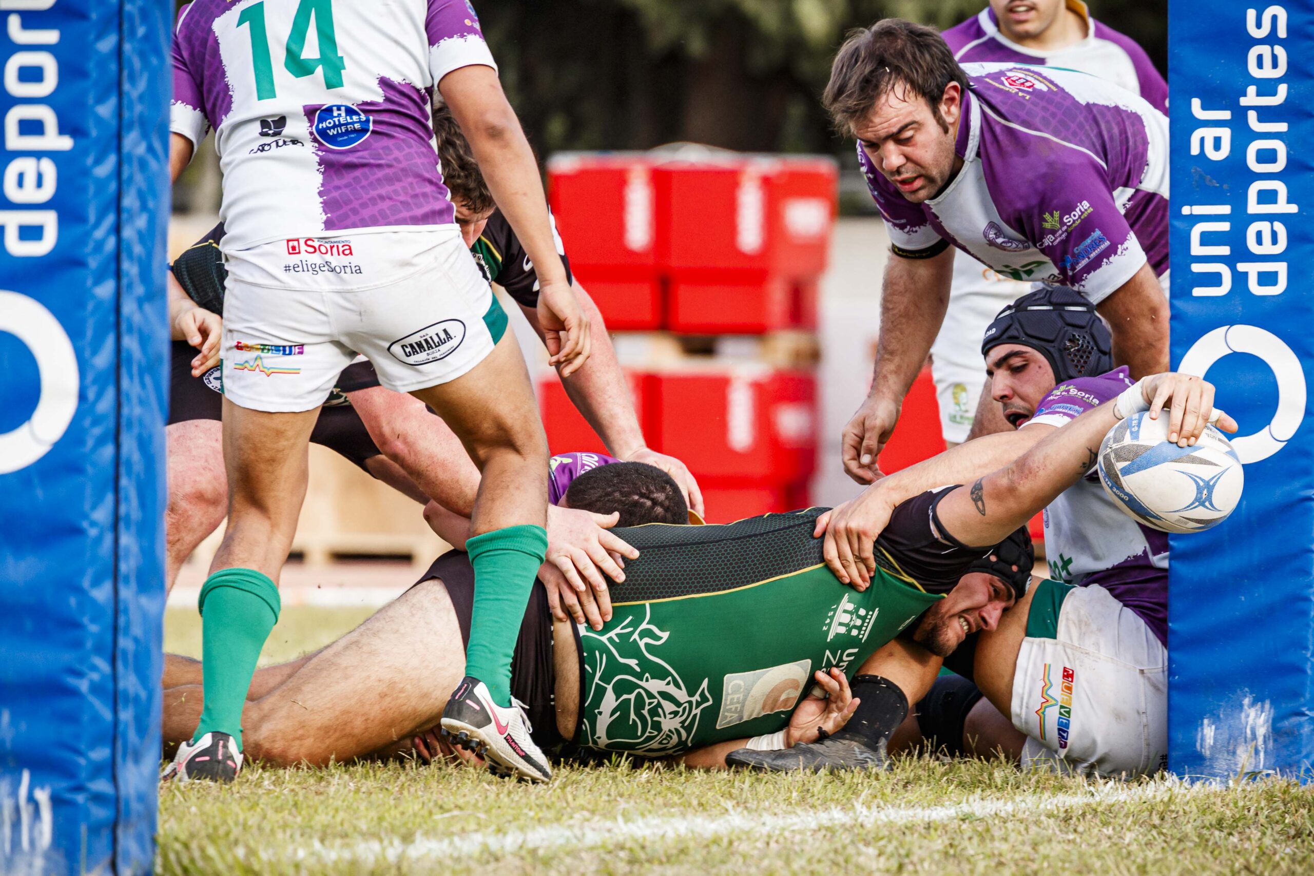 Partido amistoso de rugby masculino entre el CEFA Unizar y el CR Ingenieros Soria