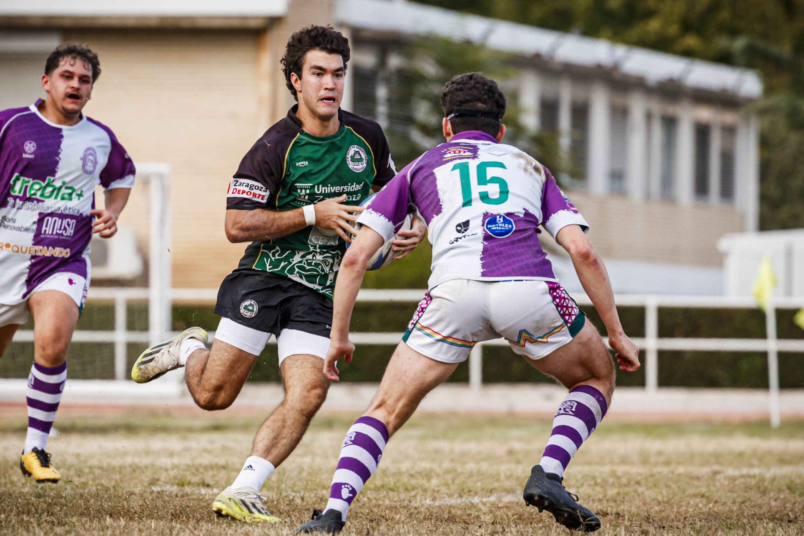 Partido amistoso de rugby masculino entre el CEFA Unizar y el CR Ingenieros Soria