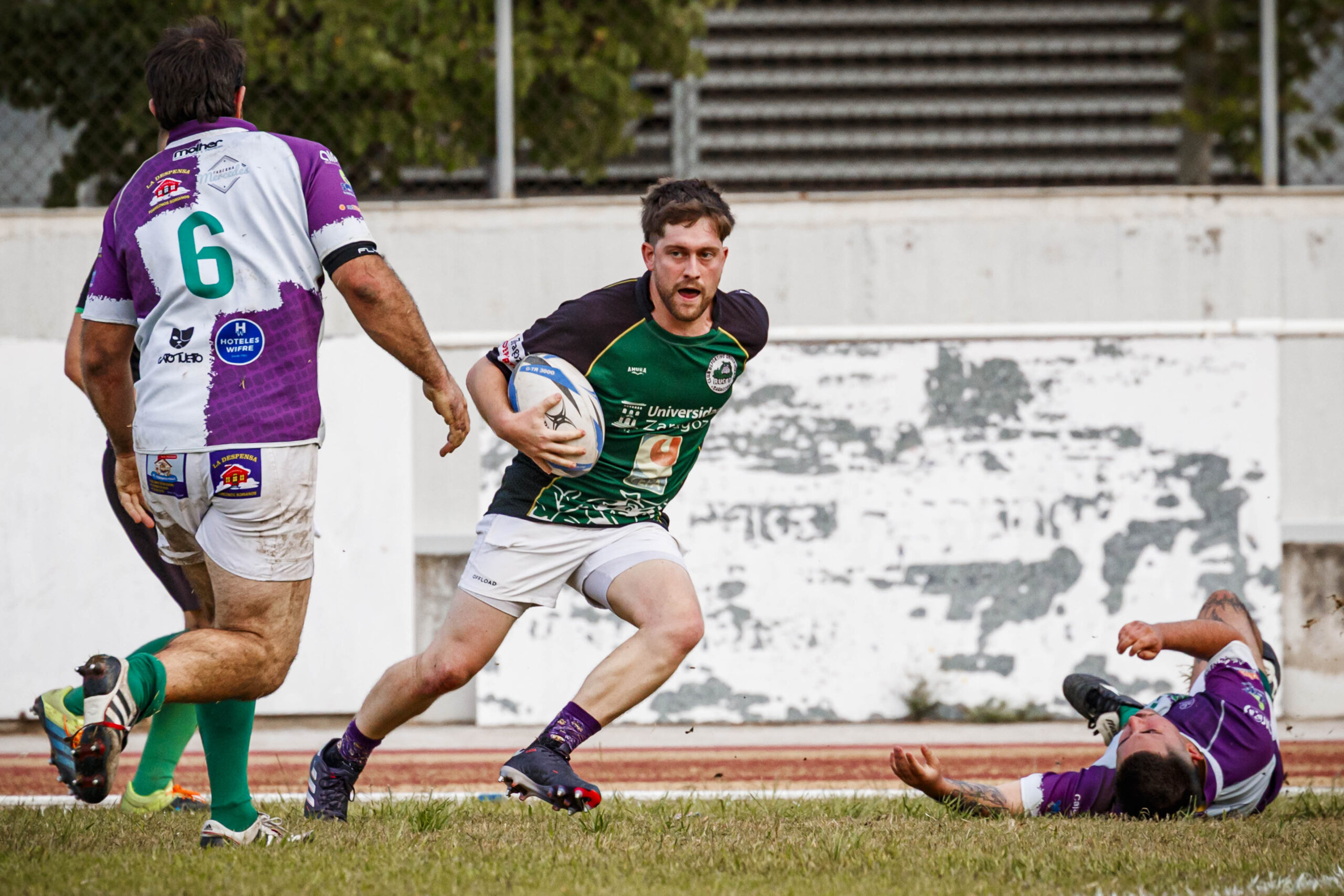 Partido amistoso de rugby masculino entre el CEFA Unizar y el CR Ingenieros Soria