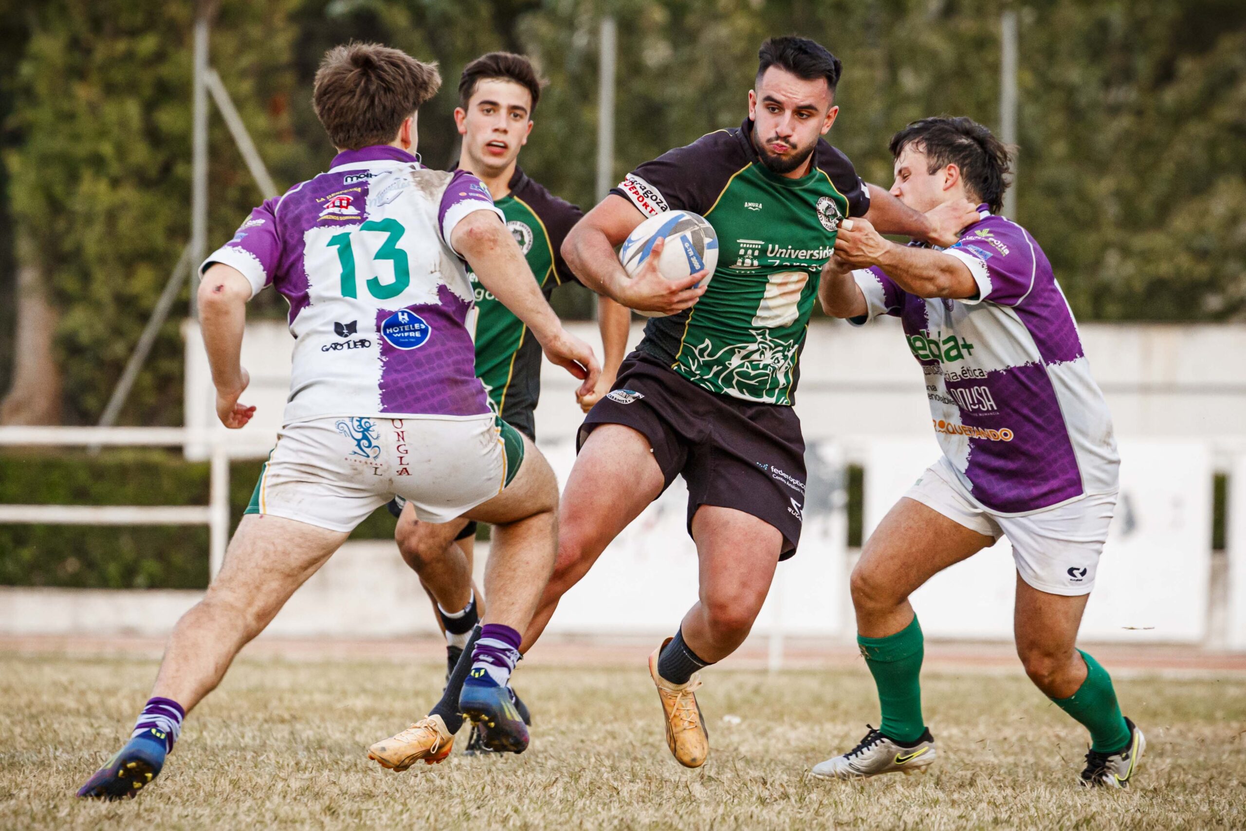 Partido amistoso de rugby masculino entre el CEFA Unizar y el CR Ingenieros Soria