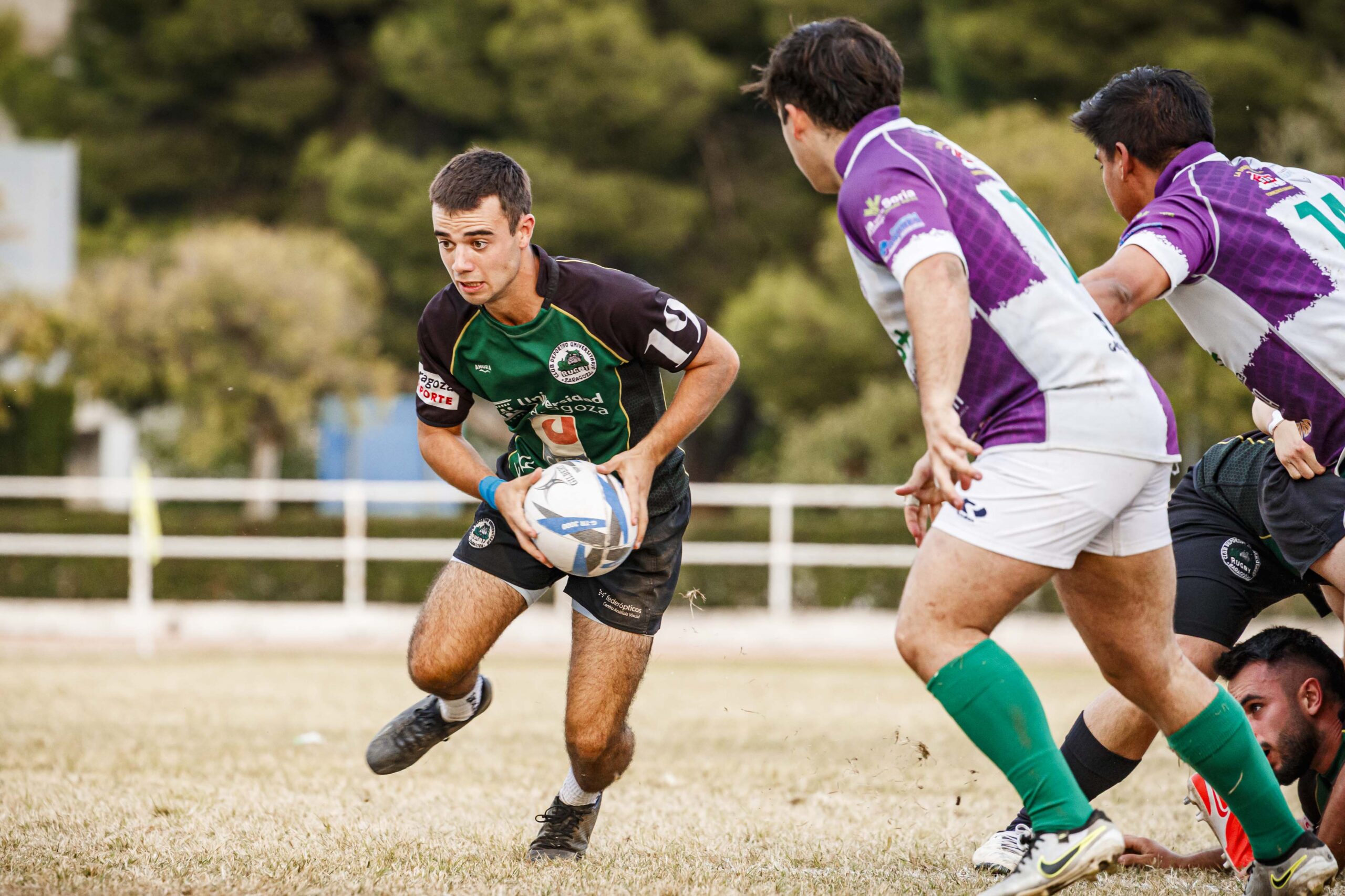 Partido amistoso de rugby masculino entre el CEFA Unizar y el CR Ingenieros Soria