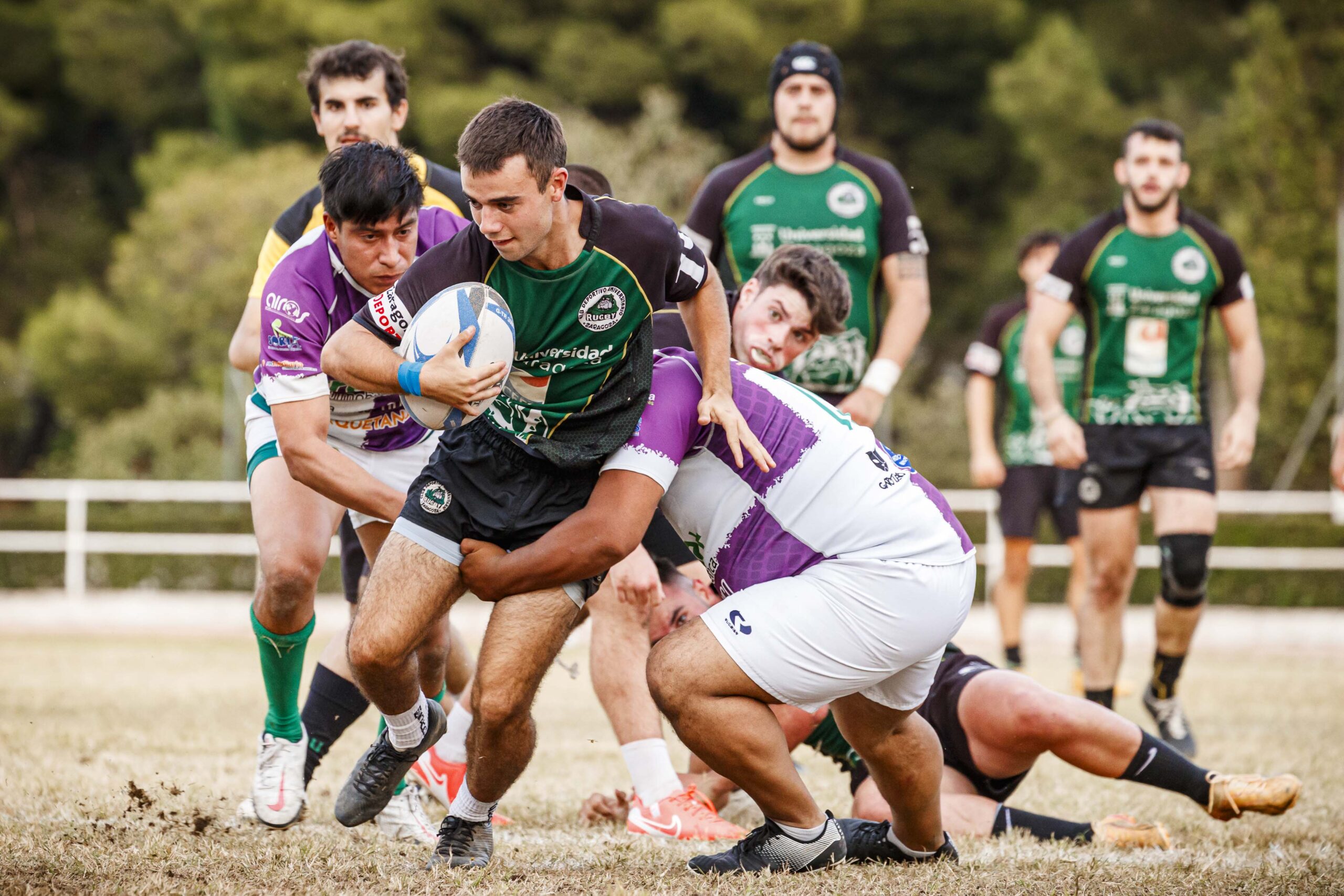 Partido amistoso de rugby masculino entre el CEFA Unizar y el CR Ingenieros Soria