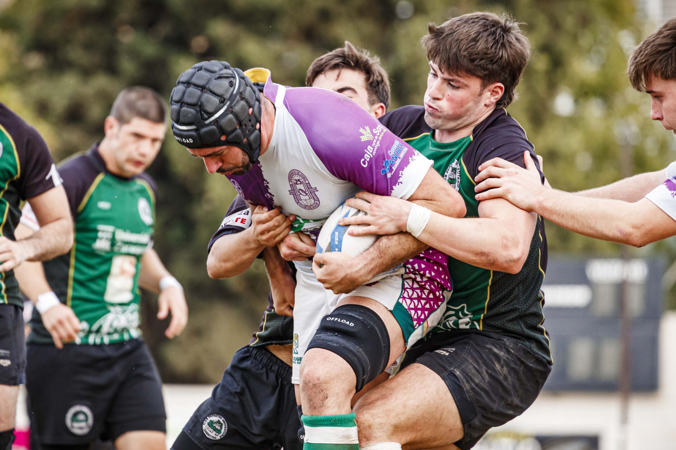 Partido amistoso de rugby masculino entre el CEFA Unizar y el CR Ingenieros Soria