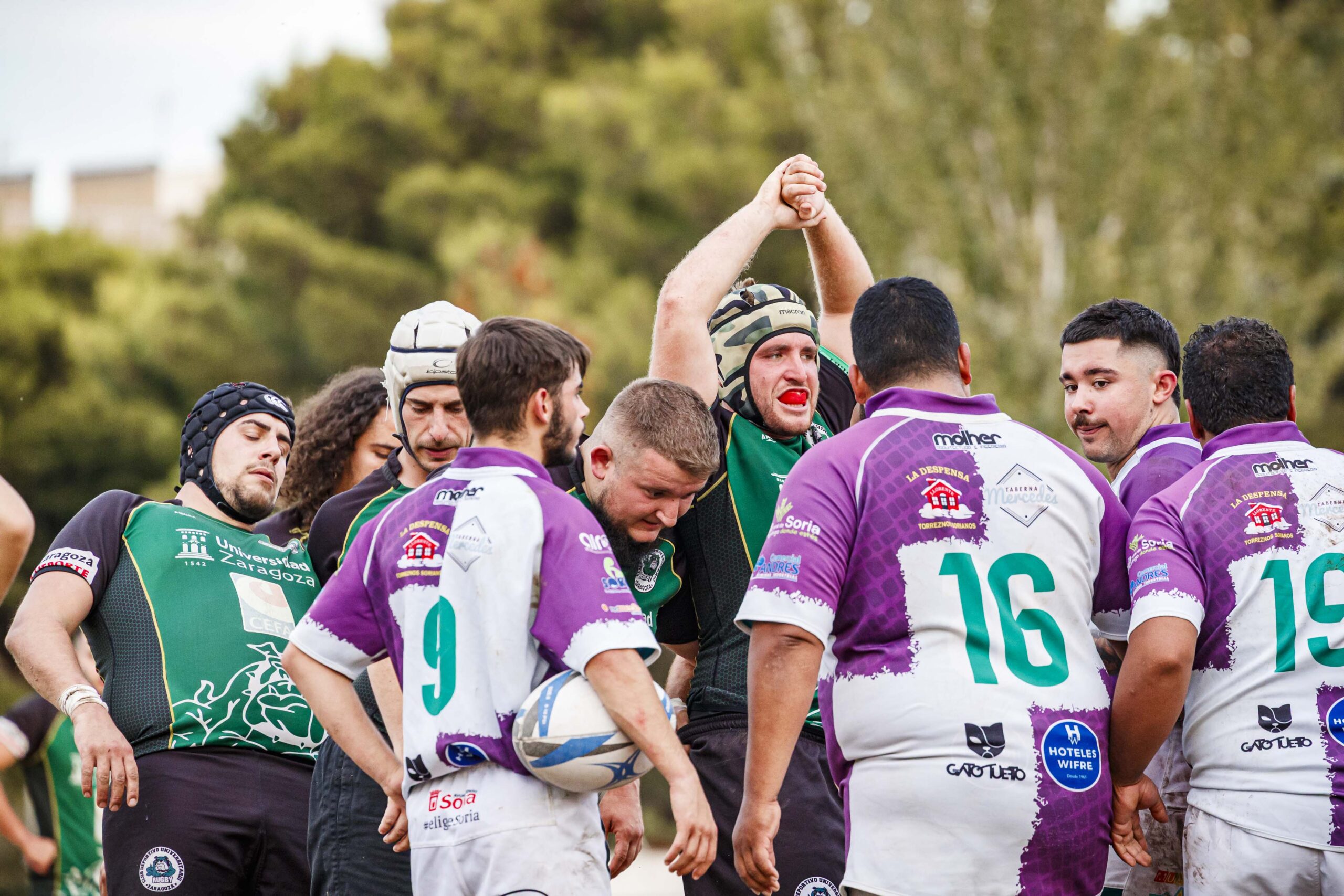 Partido amistoso de rugby masculino entre el CEFA Unizar y el CR Ingenieros Soria