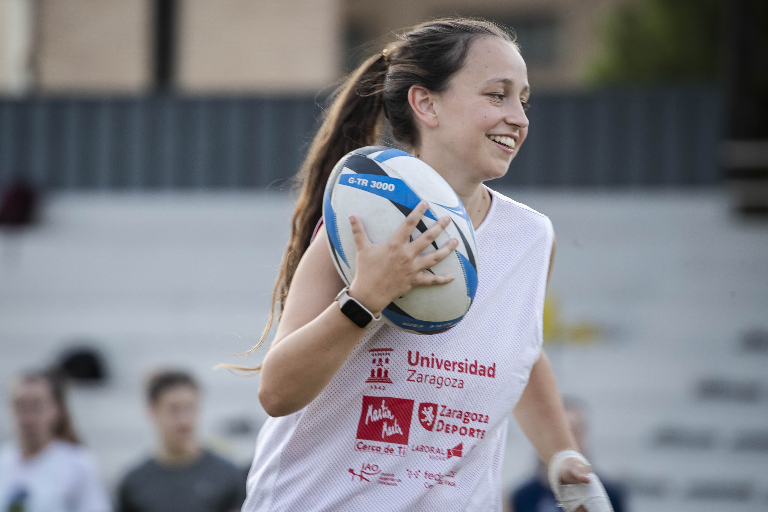 Sesion de entrenamiento del CD Universitario Rugby Zaragoza femenino