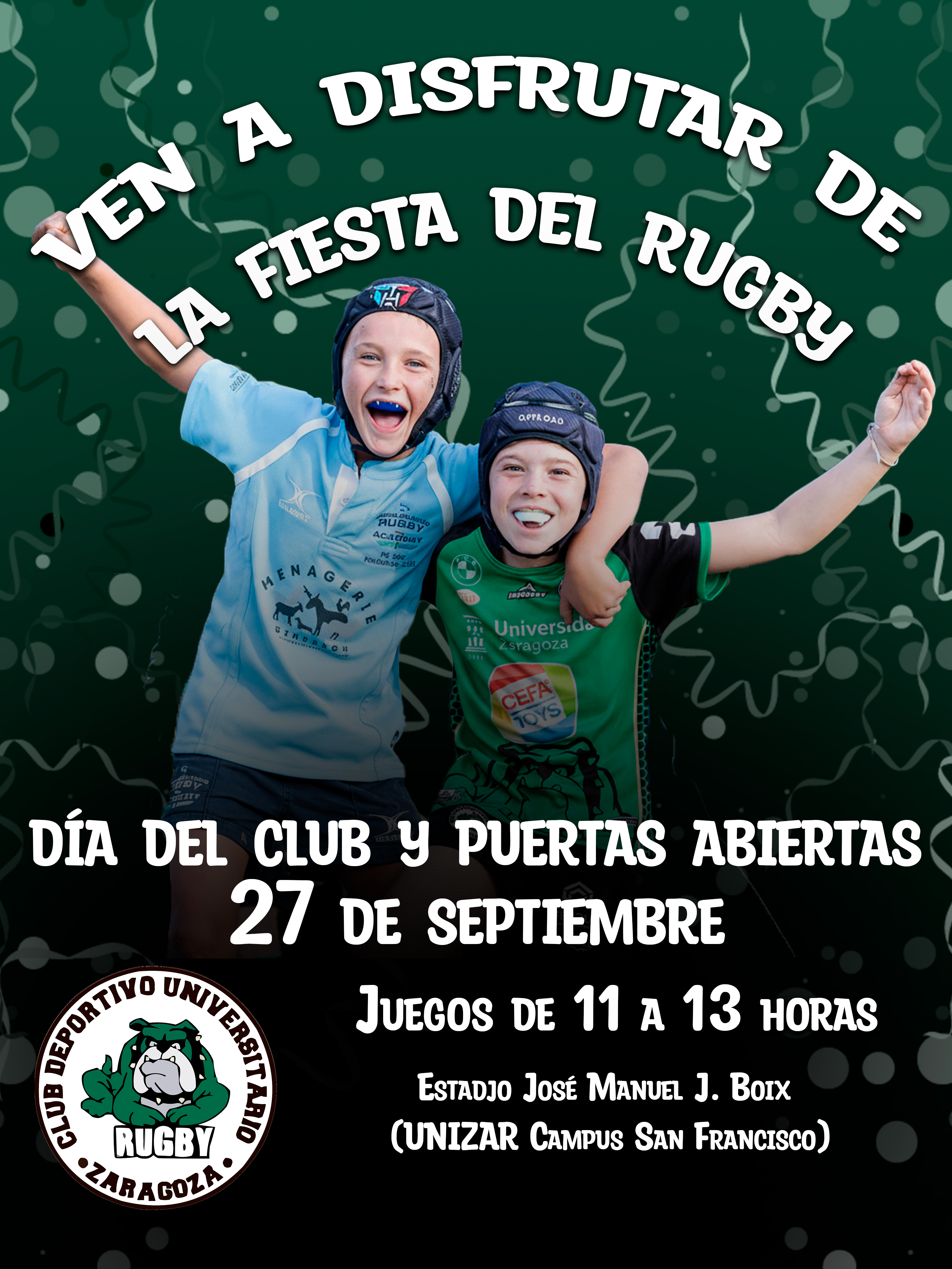 Poster del día del club en el CD Uninversitario Rugby Zaragoza
